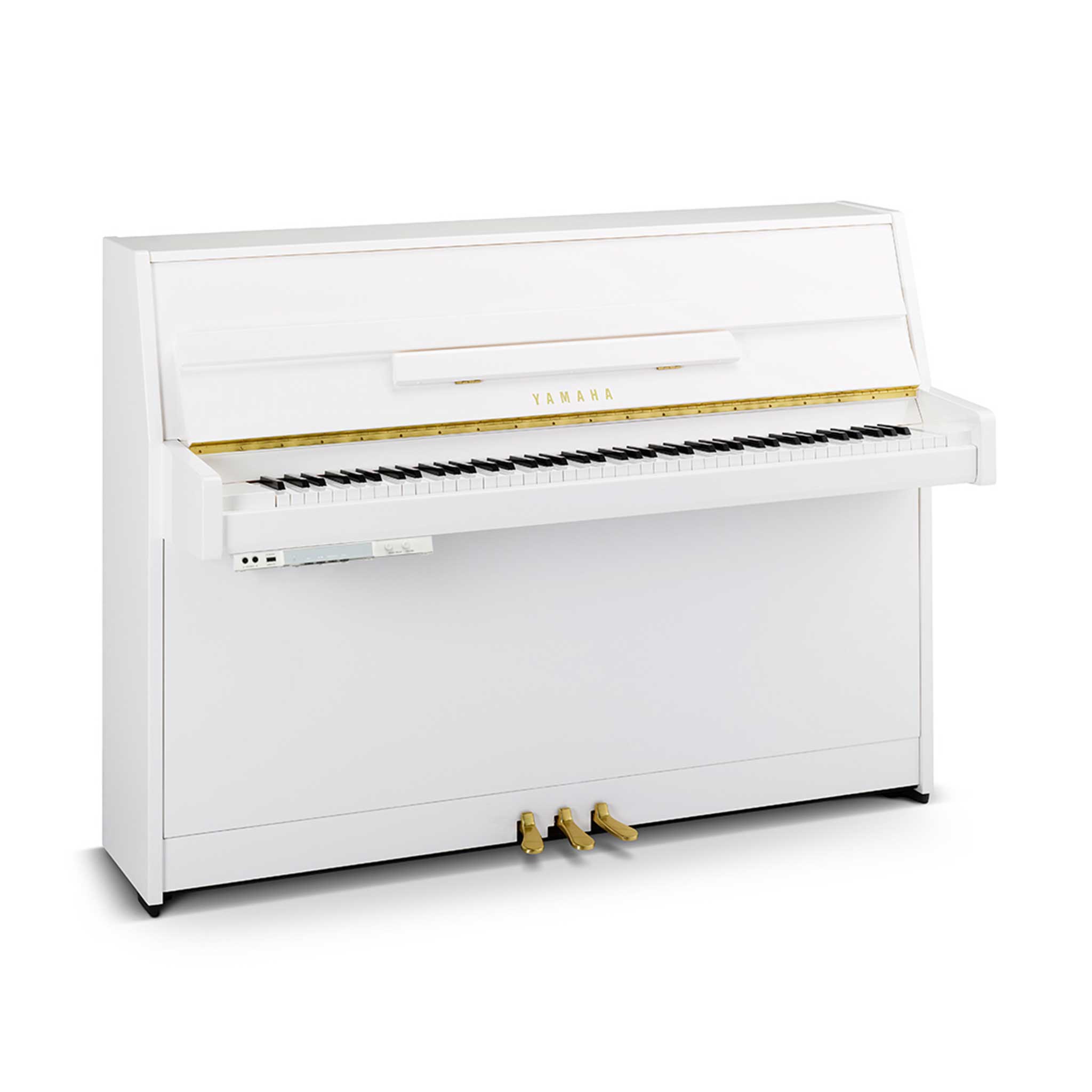 Yamaha b1TC3 Transacoustic Piano in weiß auf weißem Hintergrund