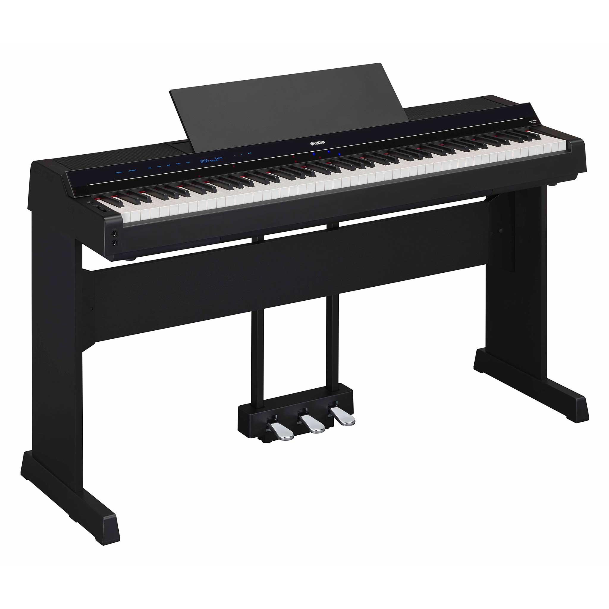Yamaha P-S500 Set Schwarz mit L300 LP1 Pedale schräg