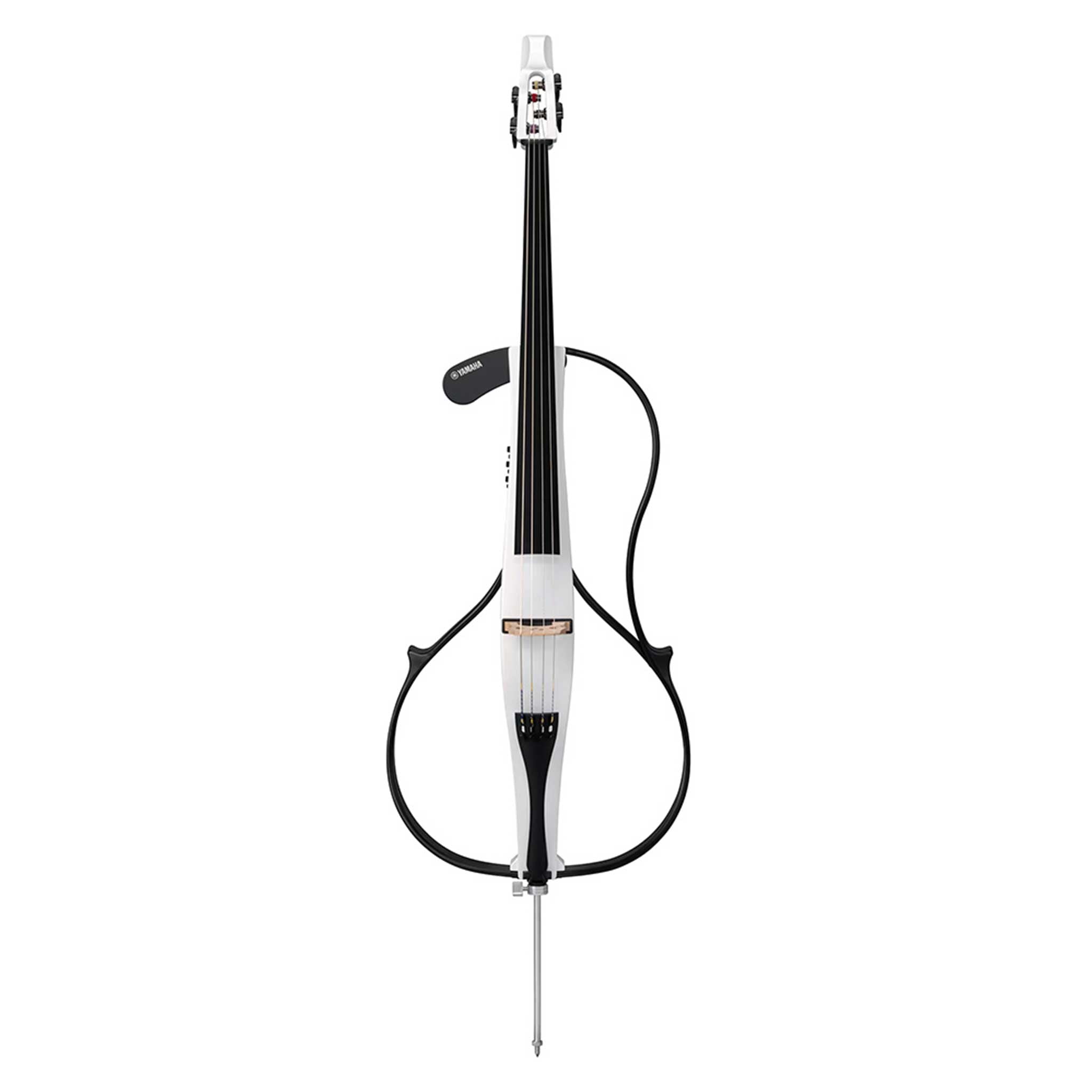 Yamaha Silent Cello SVC300F Pearl White von vorne auf weißem Hintergrund