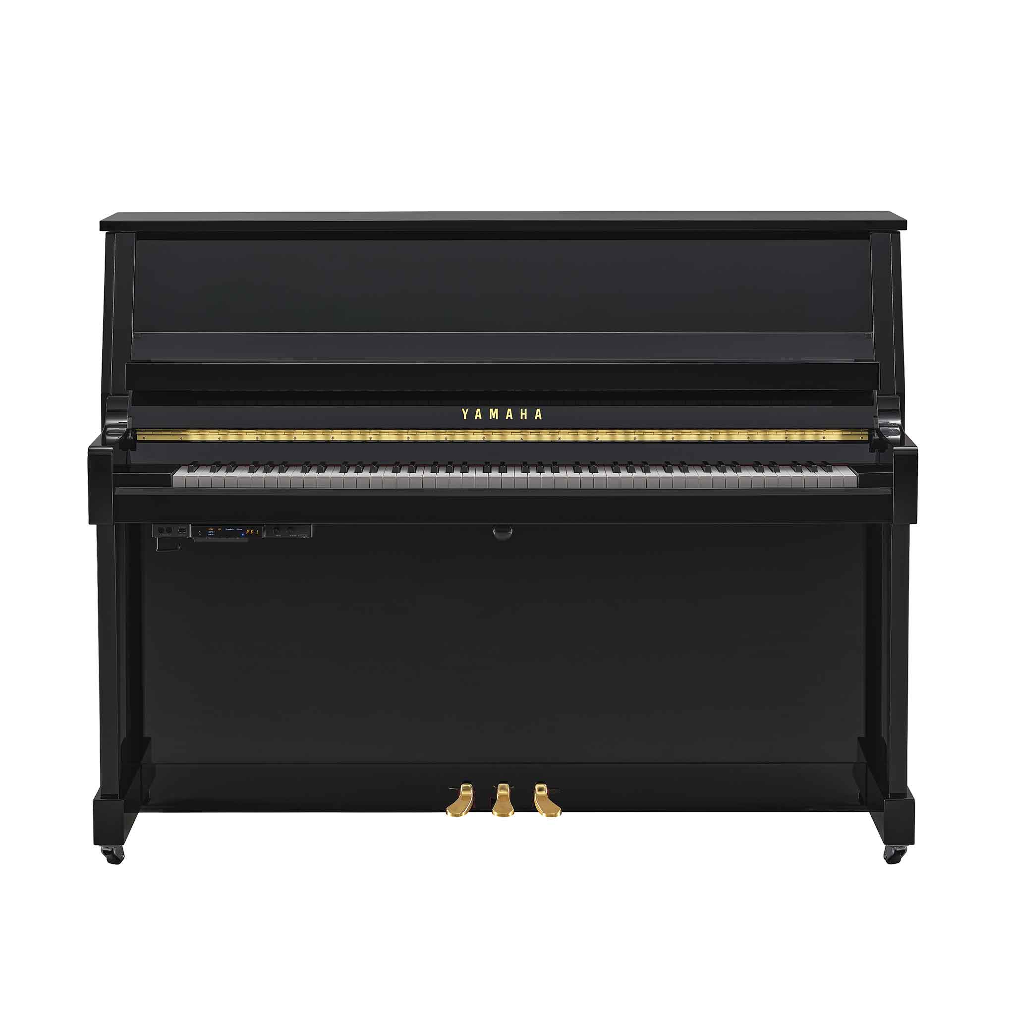Piano Yamaha b20 schwarz auf weißem Hintergrund mit Transacoustic System