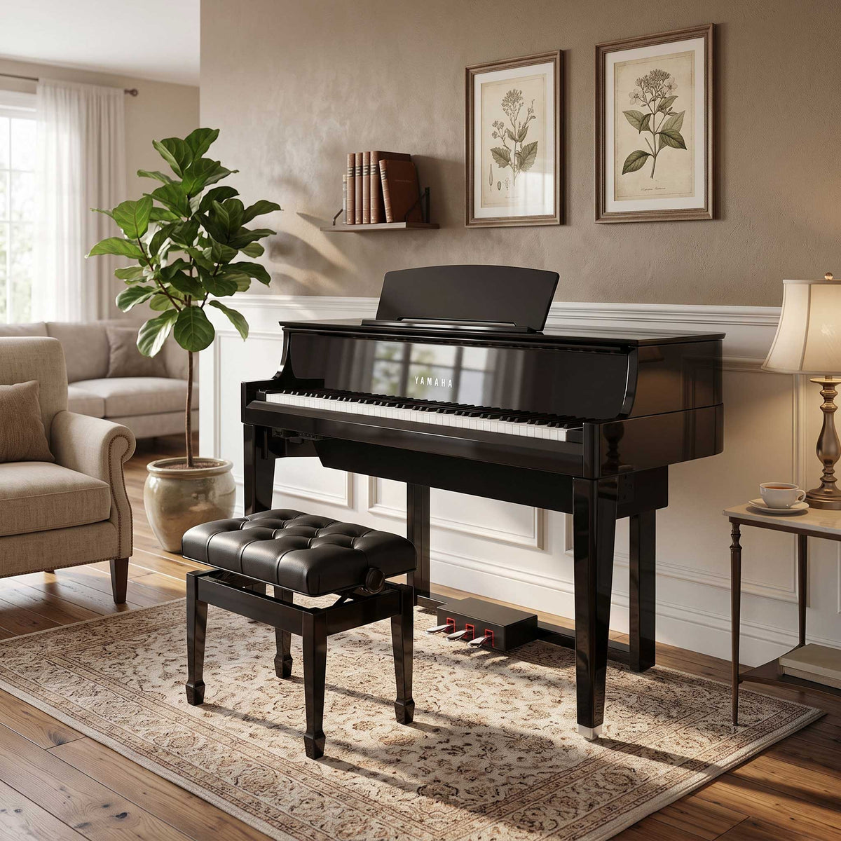 Yamaha N1x schwarz poliert Wohnzimmer