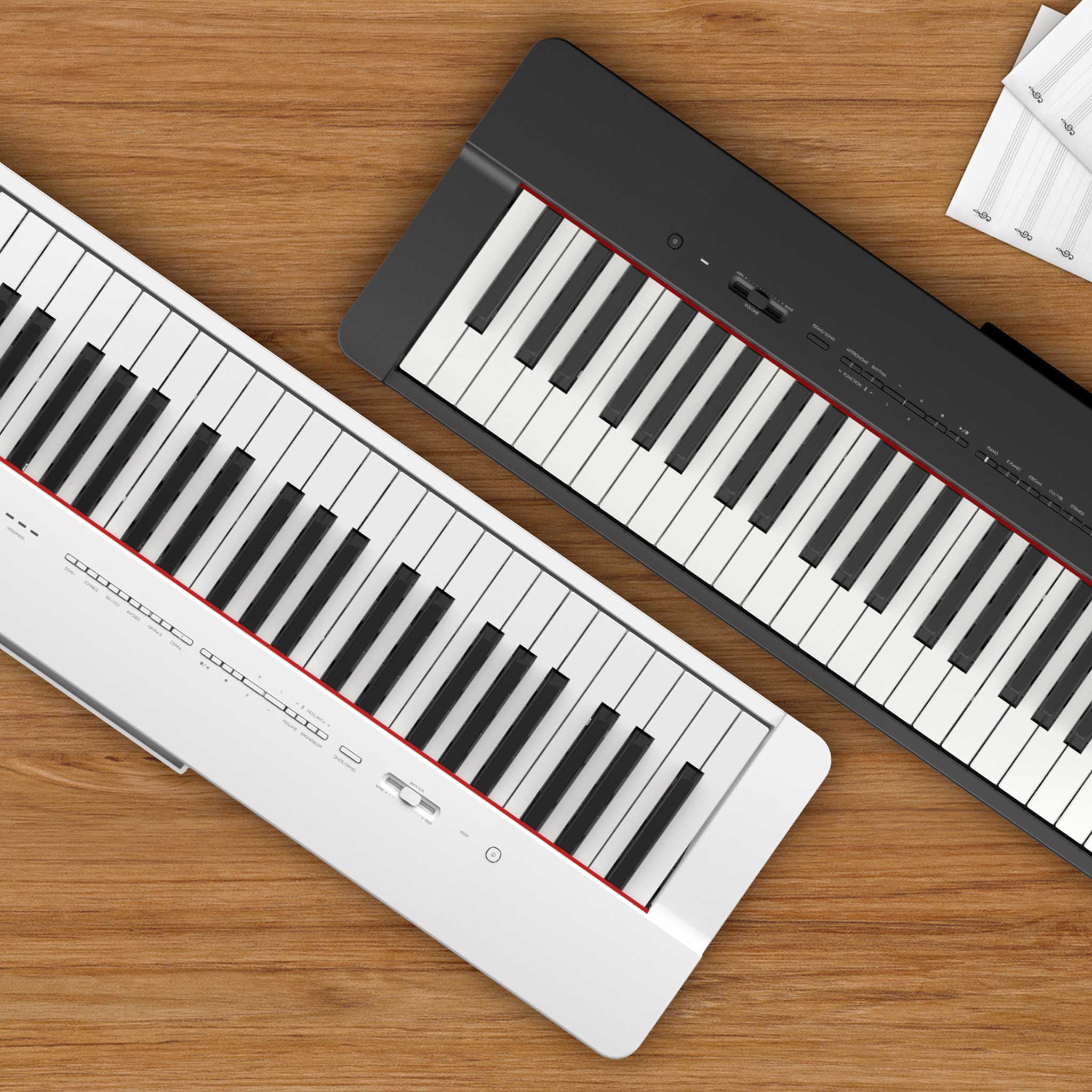 Yamaha P225 angle black and white