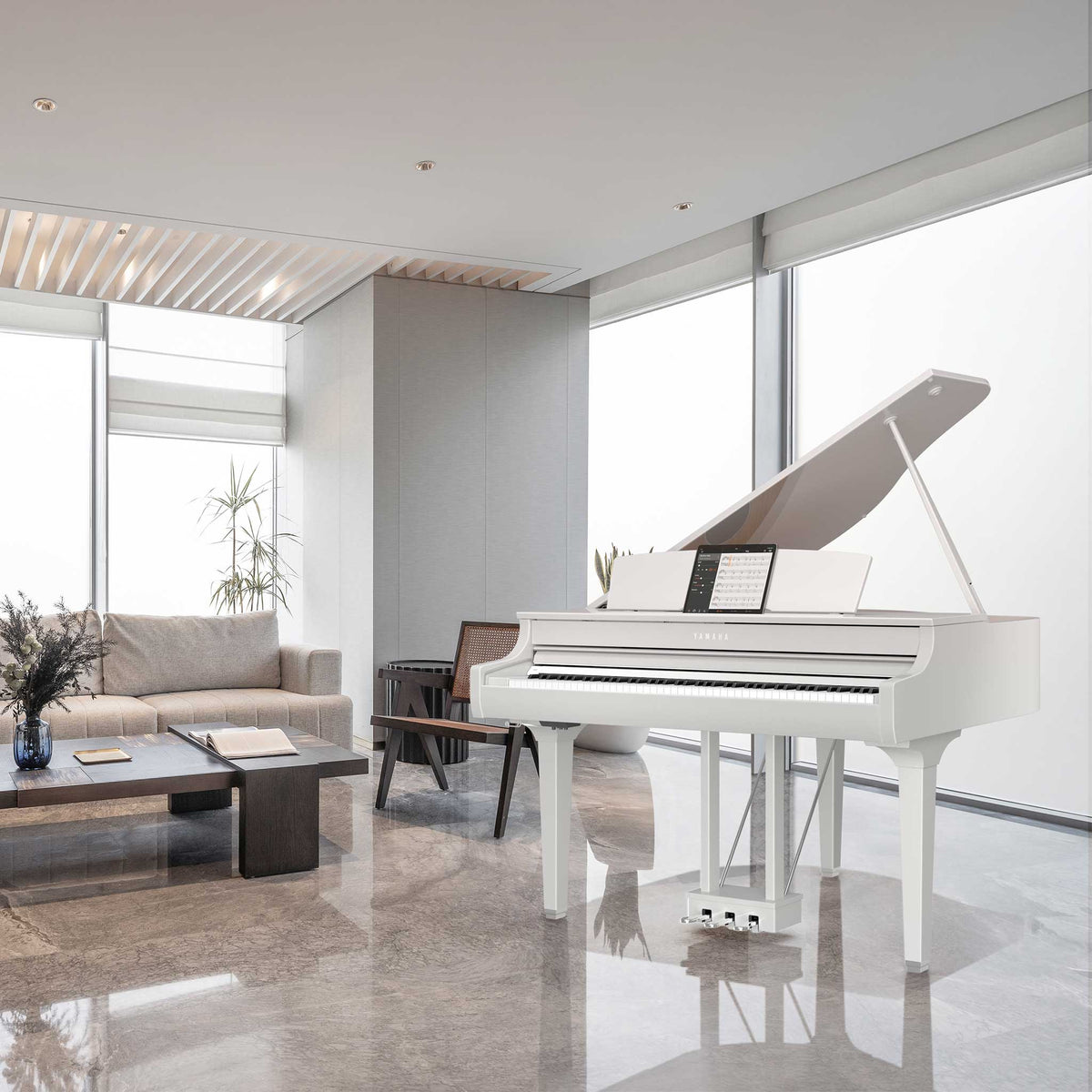 Yamaha CSP295GP weiss im Wohnzimmer