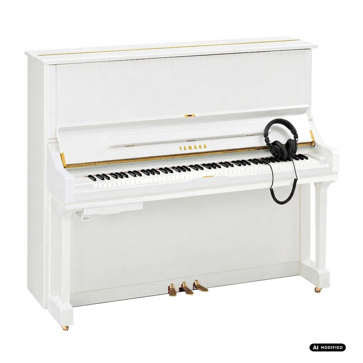 Yamaha U3 SH3 pwh Silent Piano Headphones white right