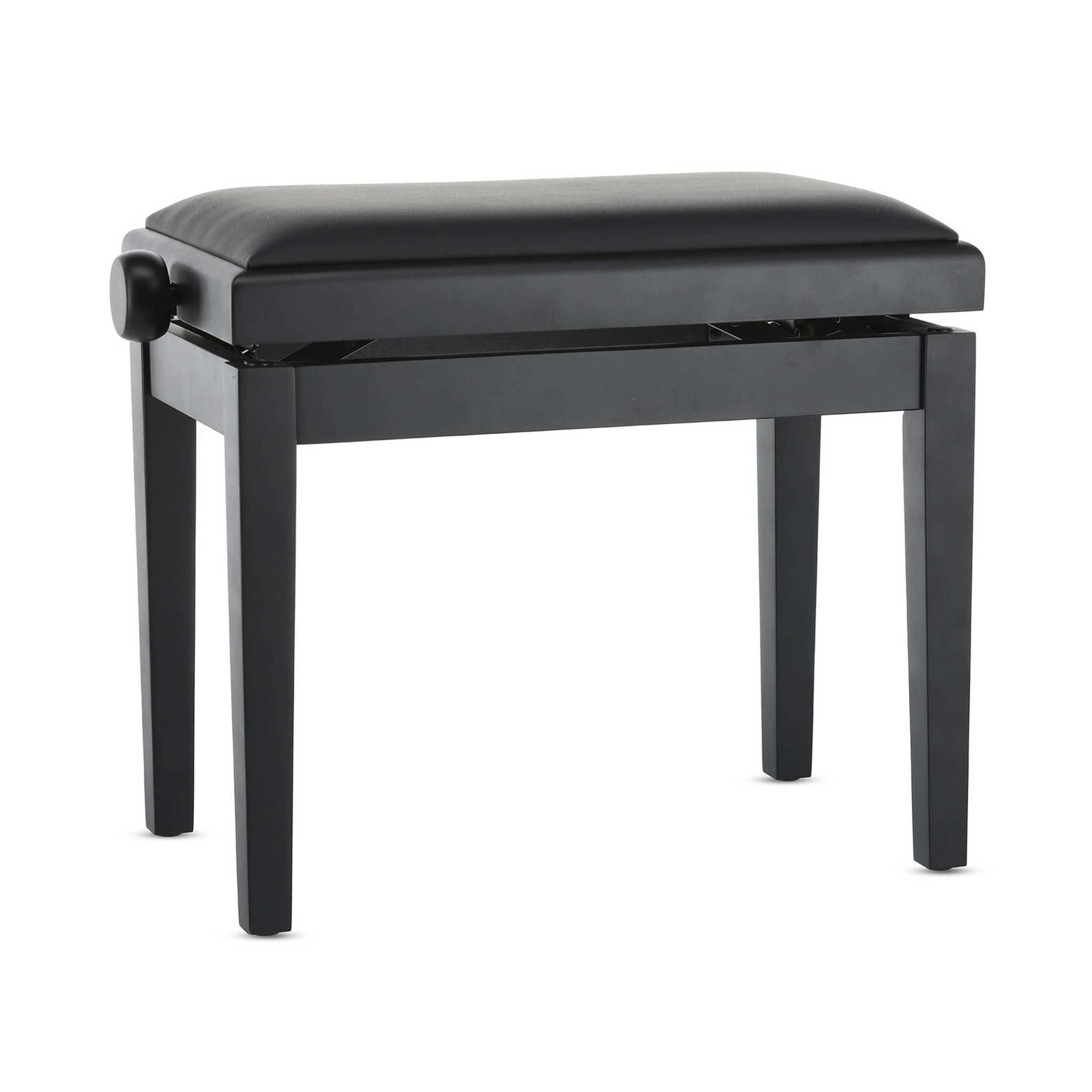 Klavierbank schwarz matt Kunstleder polster 