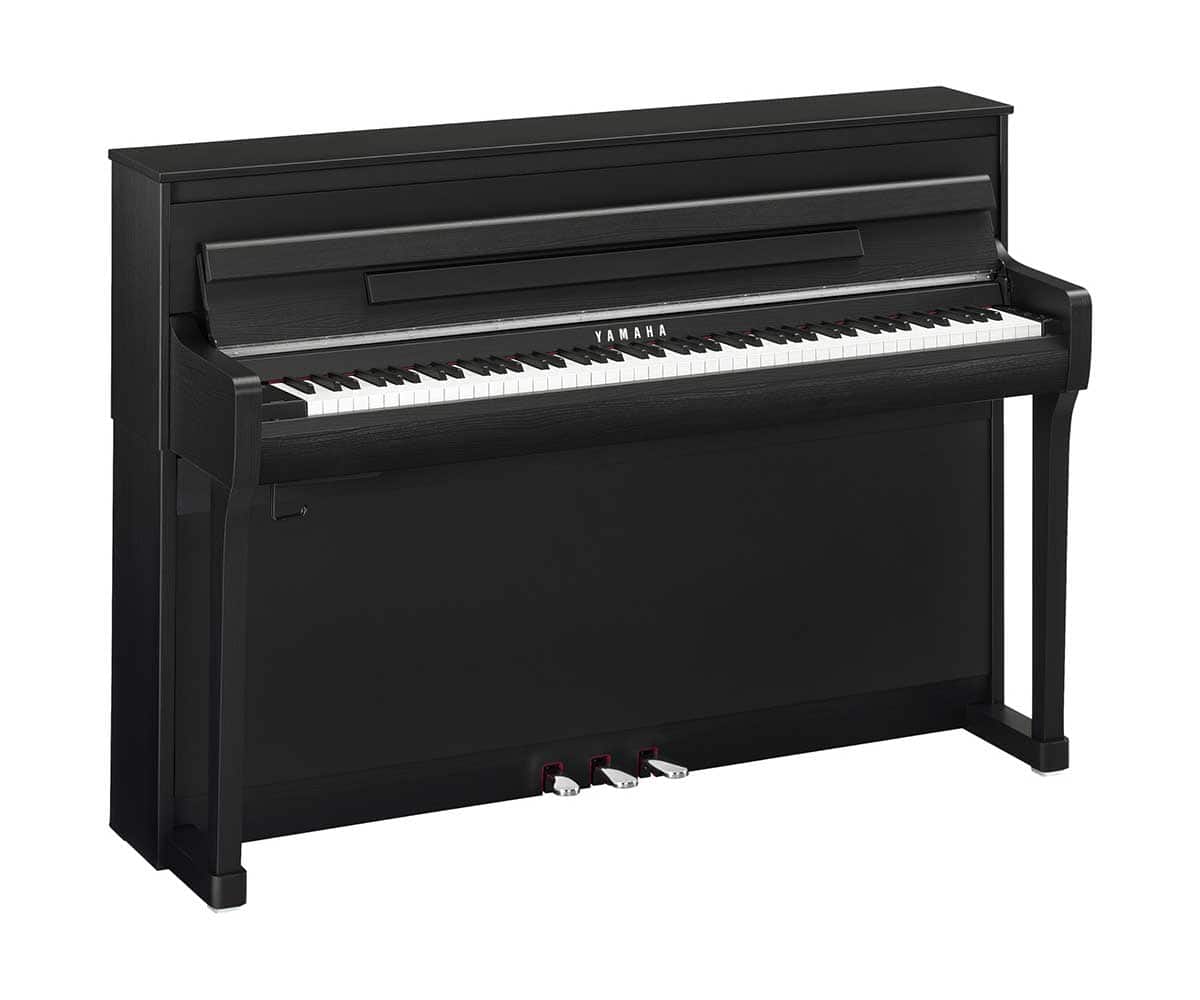 Yamaha Clavinova CLP-885B schwarz matt von der Seite Tastendeckel offen