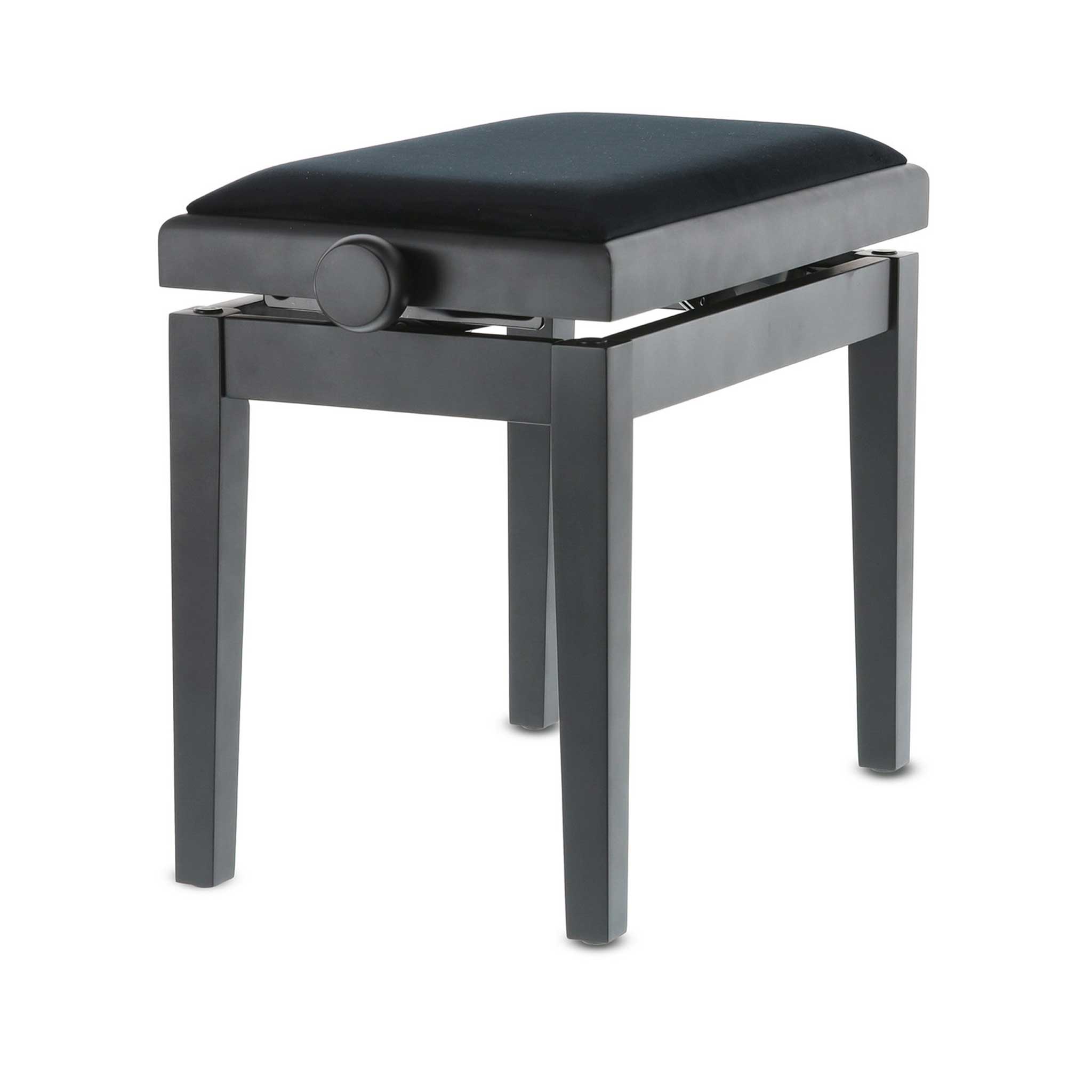 Klavierbank Gewa Deluxe schwarz matt mit Stoffbezug seite