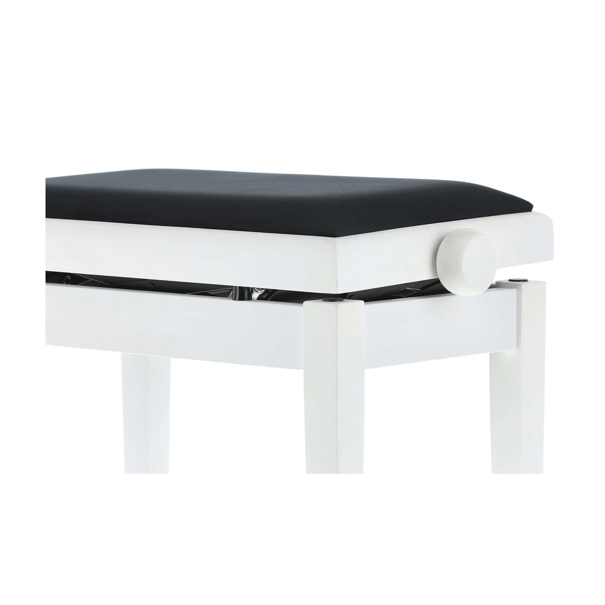 Gewa Autolift Klavierbank weiß matt detail verstell knopf