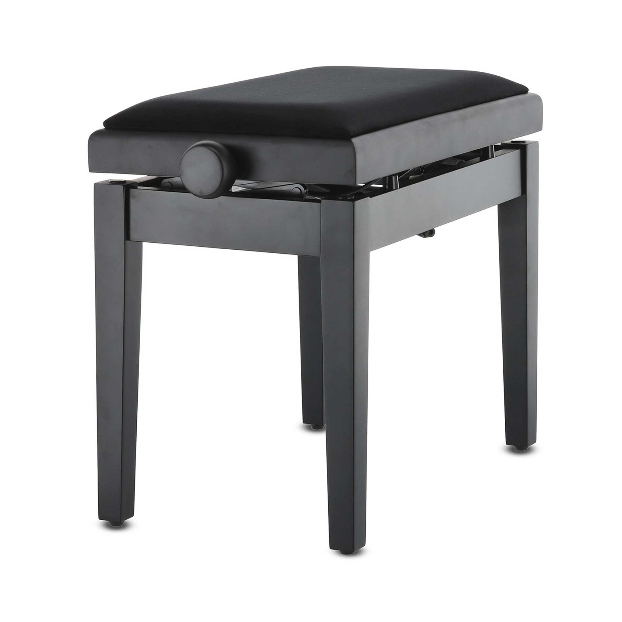 Gewa Autolift Klavierbank schwarz matt rechte seite mit stoff schwarz