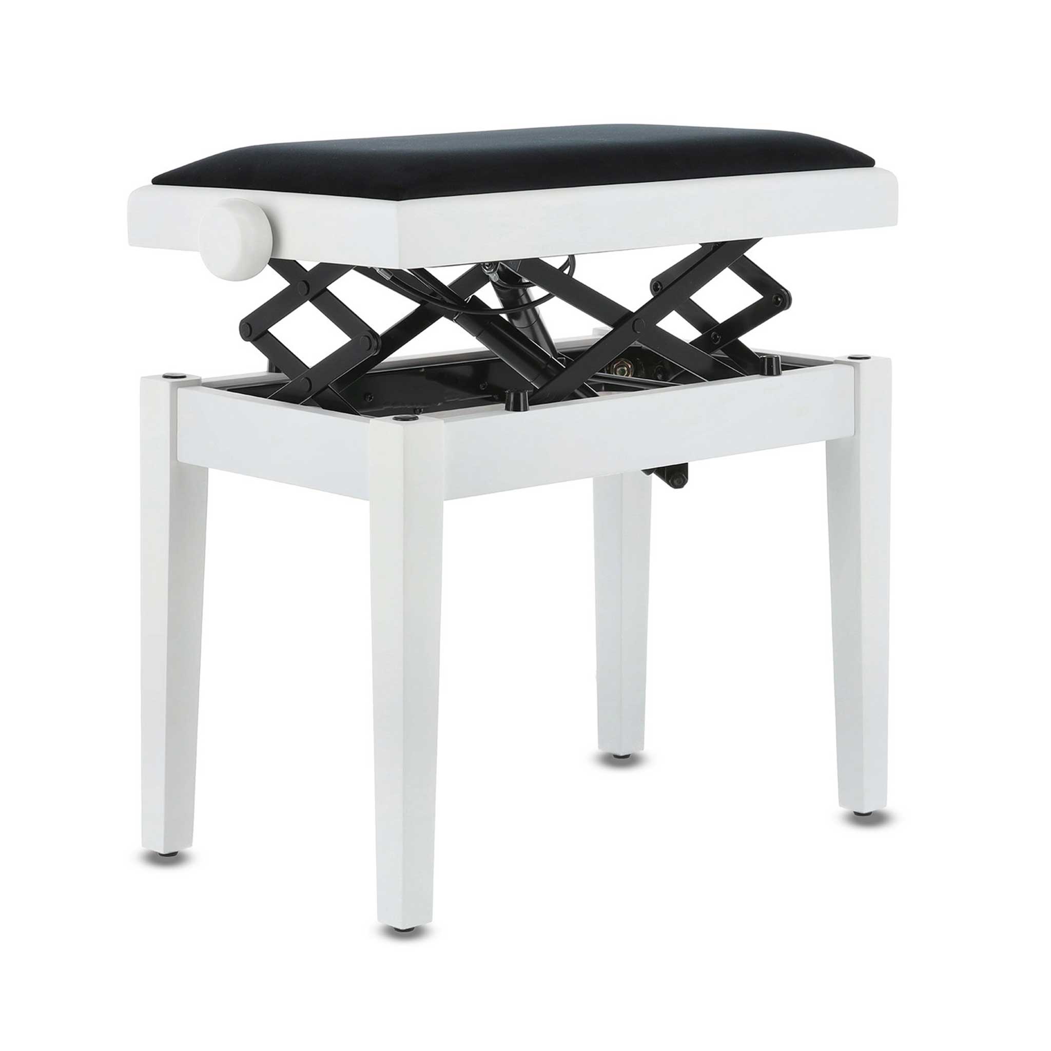 Gewa Autolift Klavierbank weiß matt rechte seite ganz oben