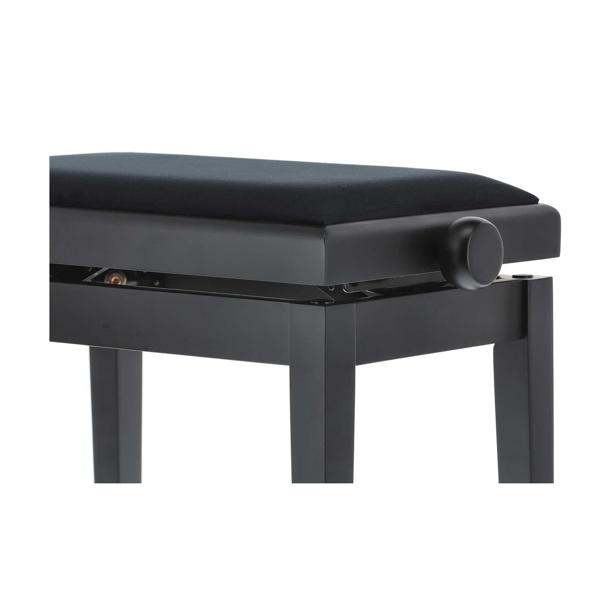 Klavierbank Gewa Deluxe schwarz matt Detail Einstellknopf
