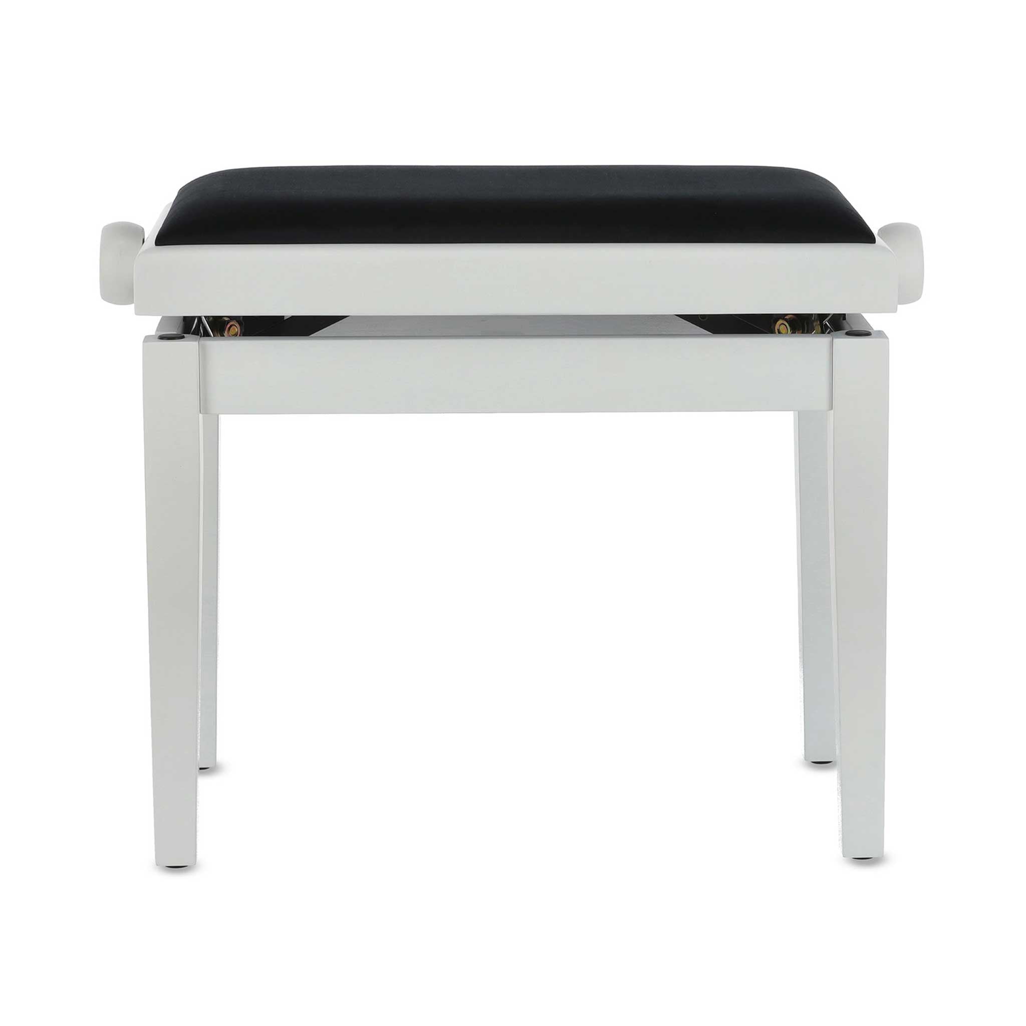 Klavierbank Gewa Deluxe weiss matt mit stoff schwarz frontal