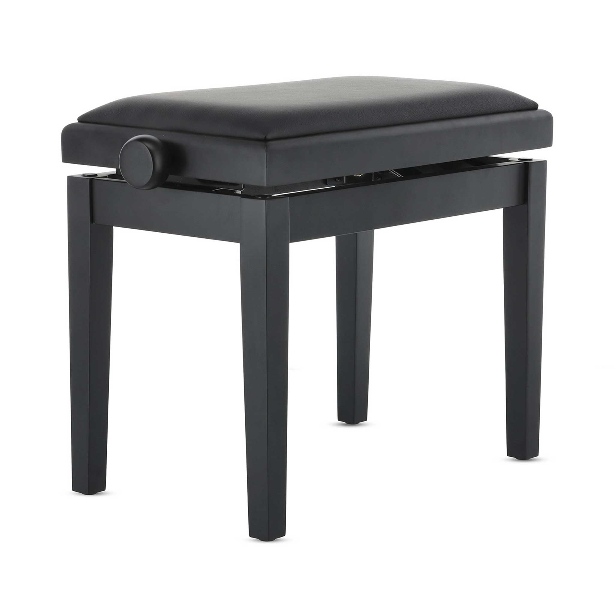 Klavierbank schwarz matt Kunstleder polster  rechte seite