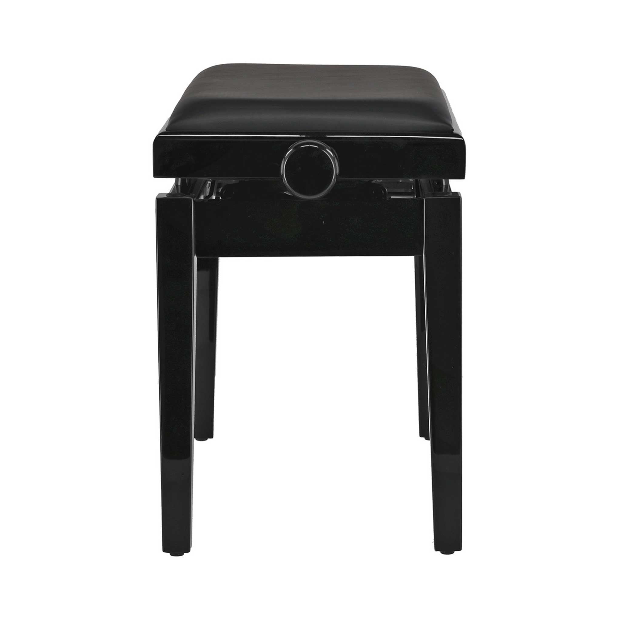 Gewa Klavierbank Autolift schwarz poliert mit Samt rechte seite mit knopf