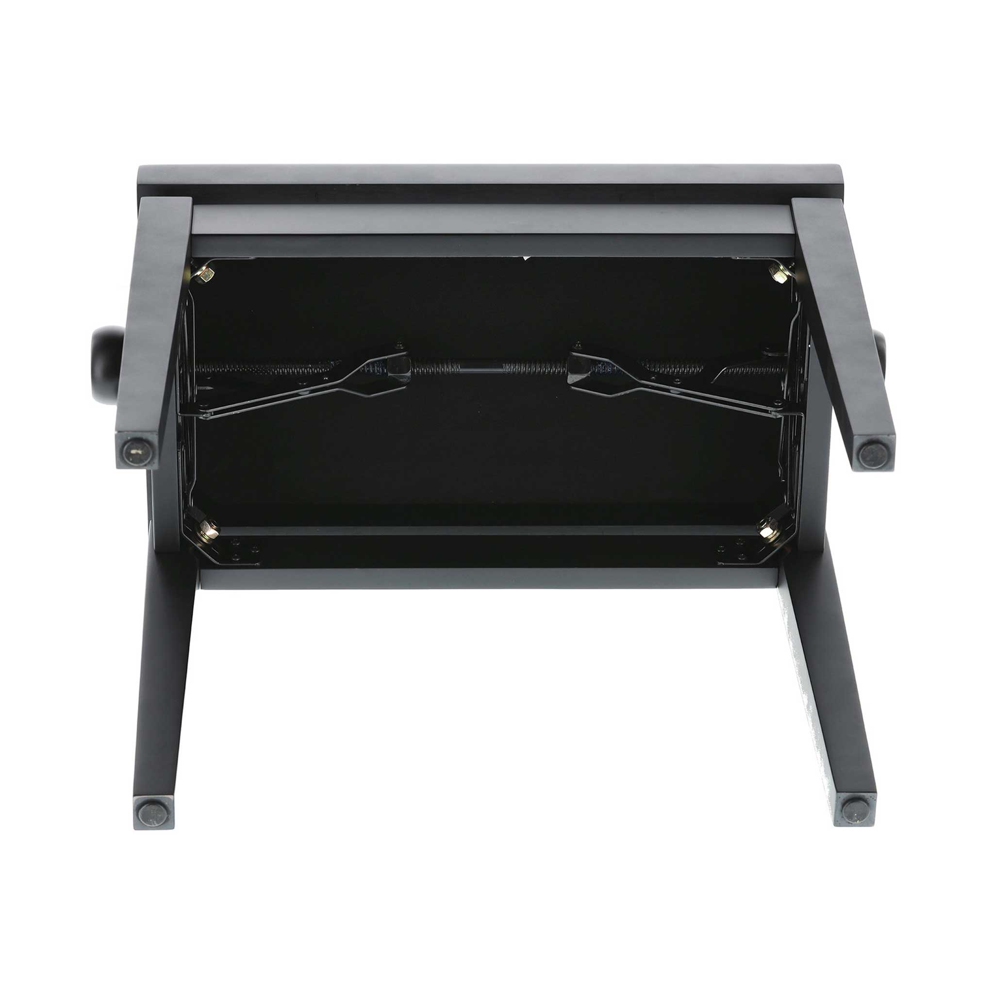 Klavierbank schwarz matt Kunstleder polster Unterseite schräg