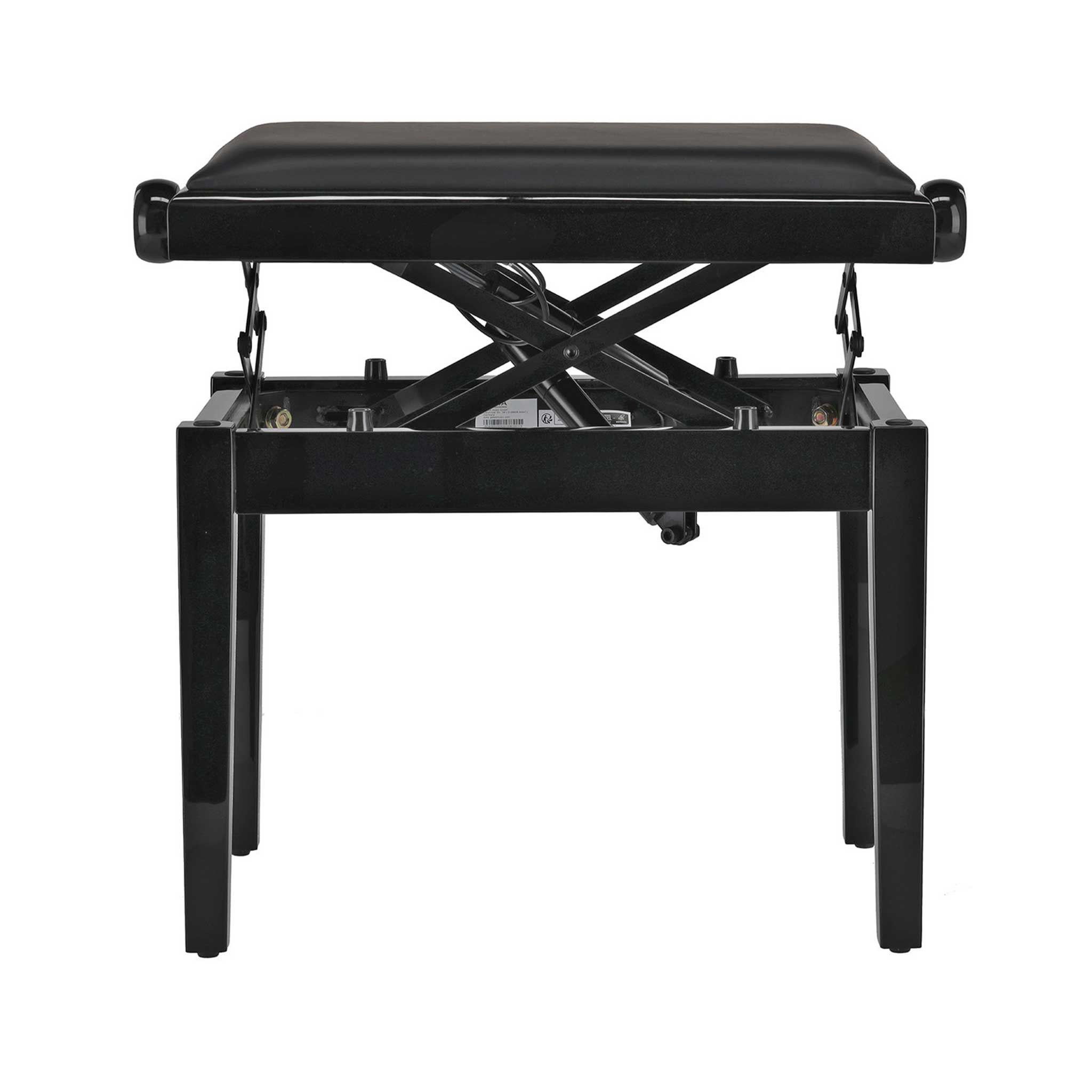 Gewa Klavierbank Autolift schwarz poliert mit Samt front ganz hoch