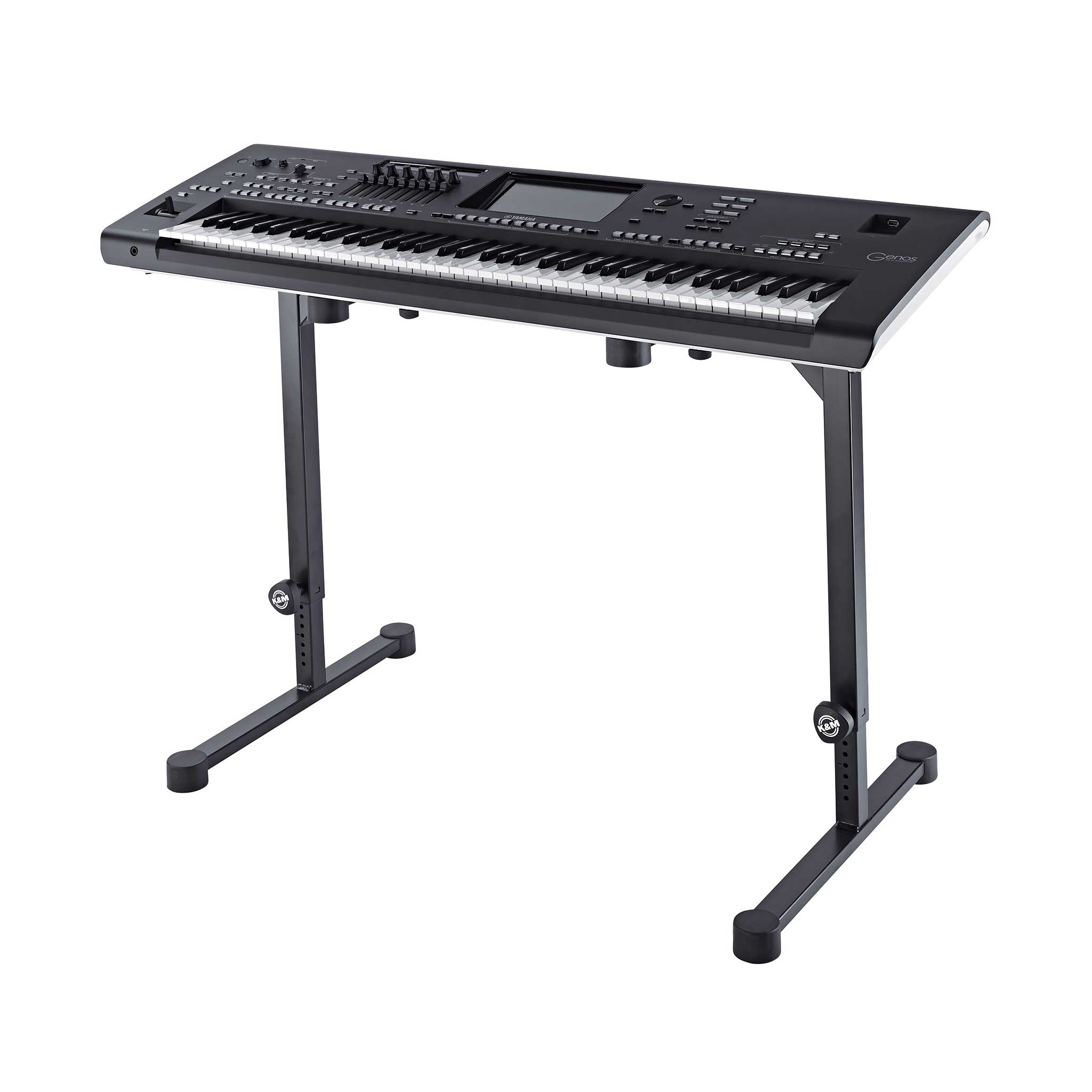 König & Meyer Omega Keyboardständer schwarz mit Yamaha genos dummy