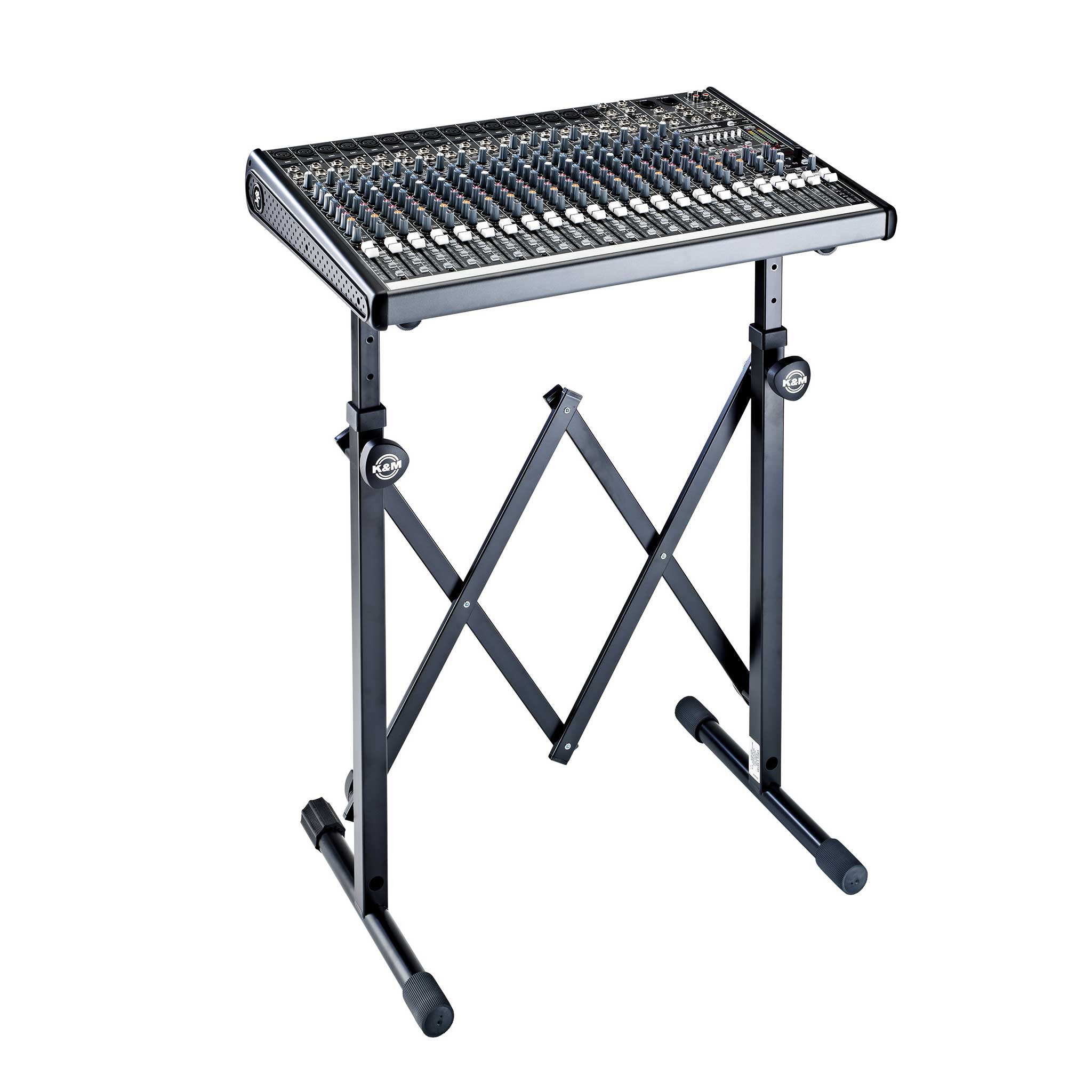 König & Meyer Geräteständer schwarz mit analog Mischpult on top