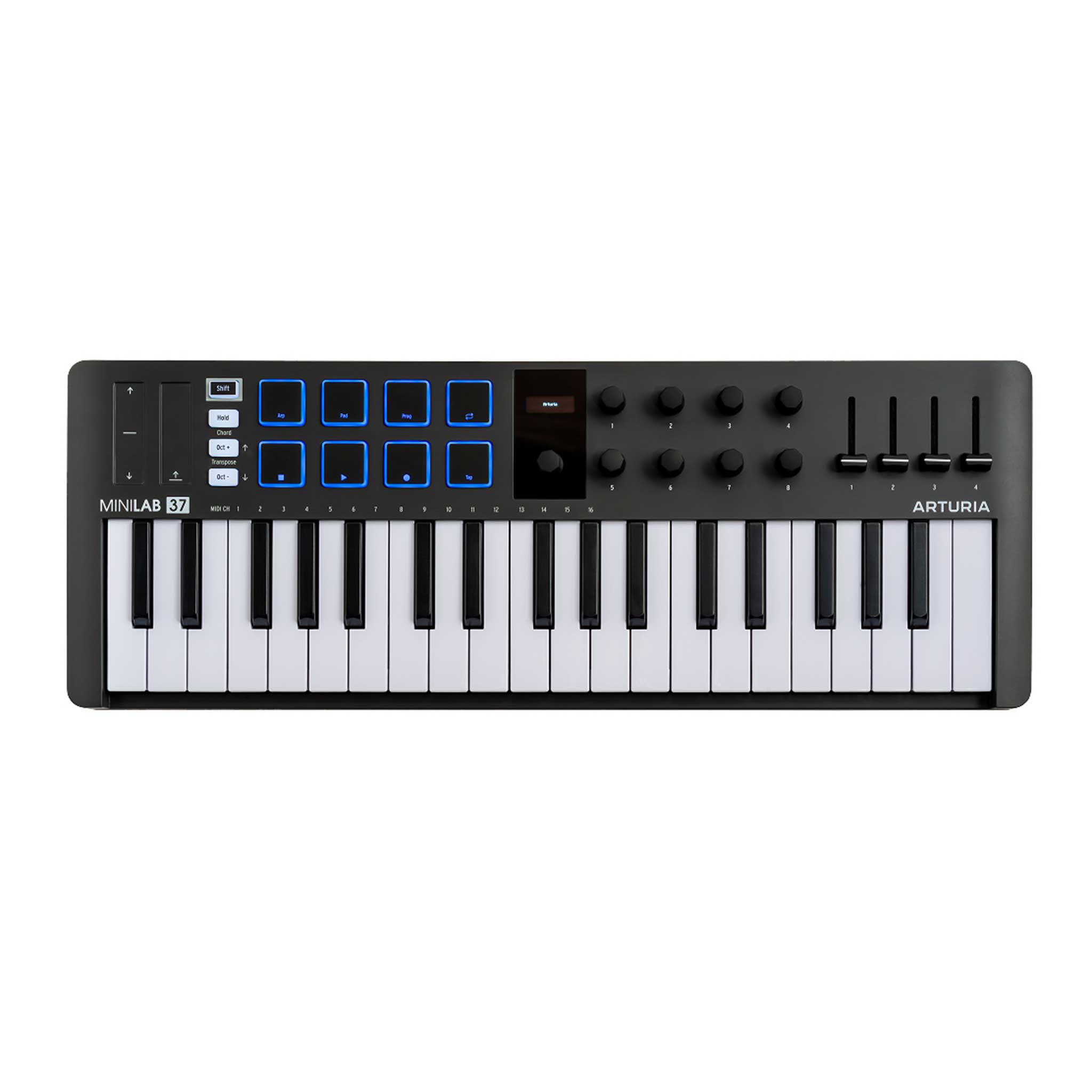 Arturia MiniLab 37 Tasten Midi Controller Black von oben