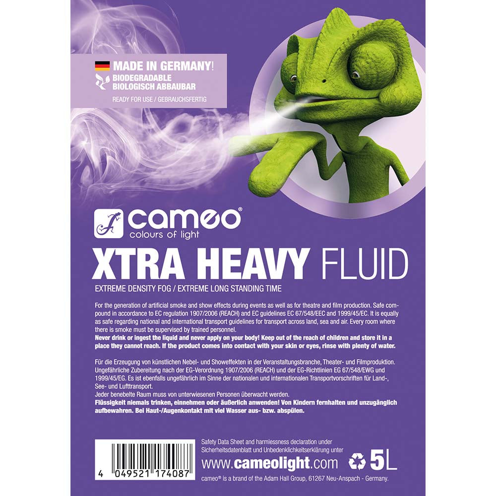Herstellerangaben für Cameo Xtra heavy Fluid