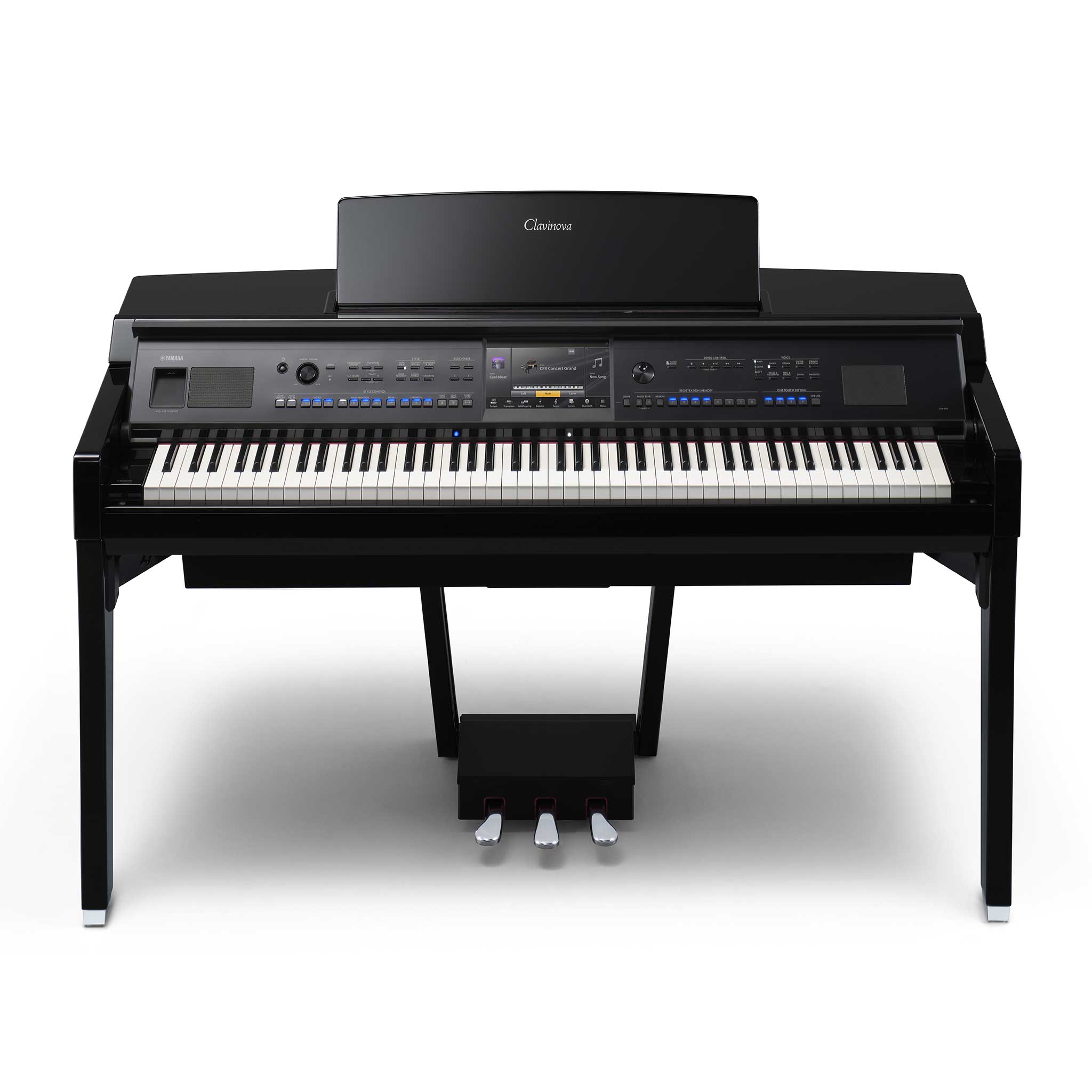 Yamaha CVP909PE Digitalpiano schwarz poliert top front