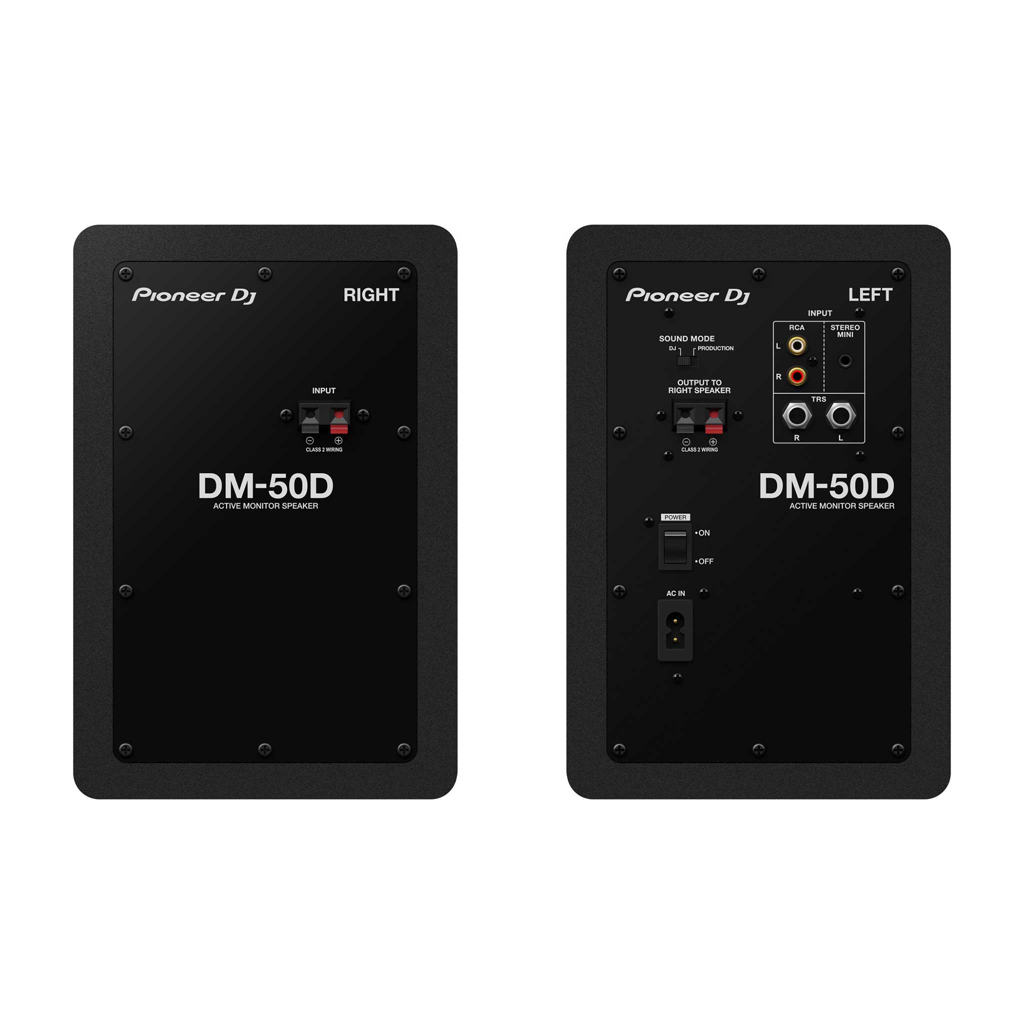 2 Pioneer DM50D Monitorlautsprecher schwarz rückseite