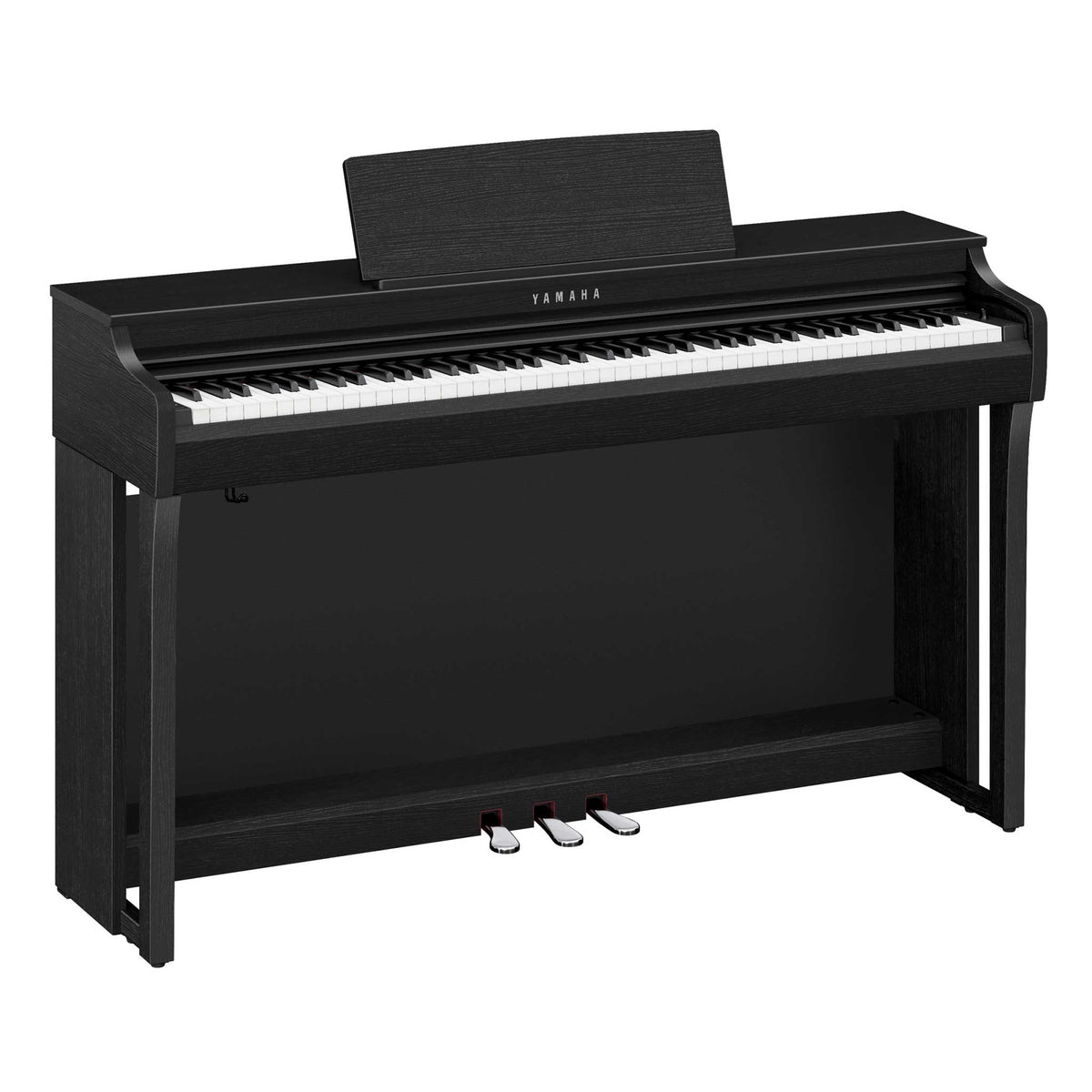 Digitalpiano Yamaha Clavinova CLP825b schwarz matt perspektive rechts tasten und pedale