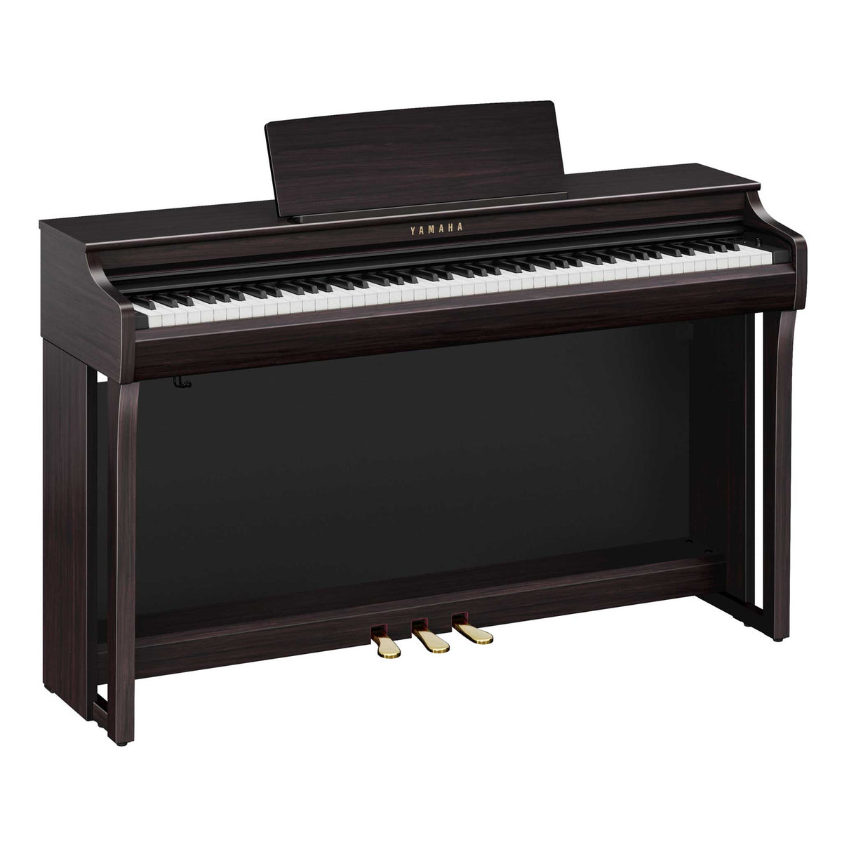 Digitalpiano Yamaha Clavinova CLP825R Rosenholz perspektivische ansicht tasten und pedale
