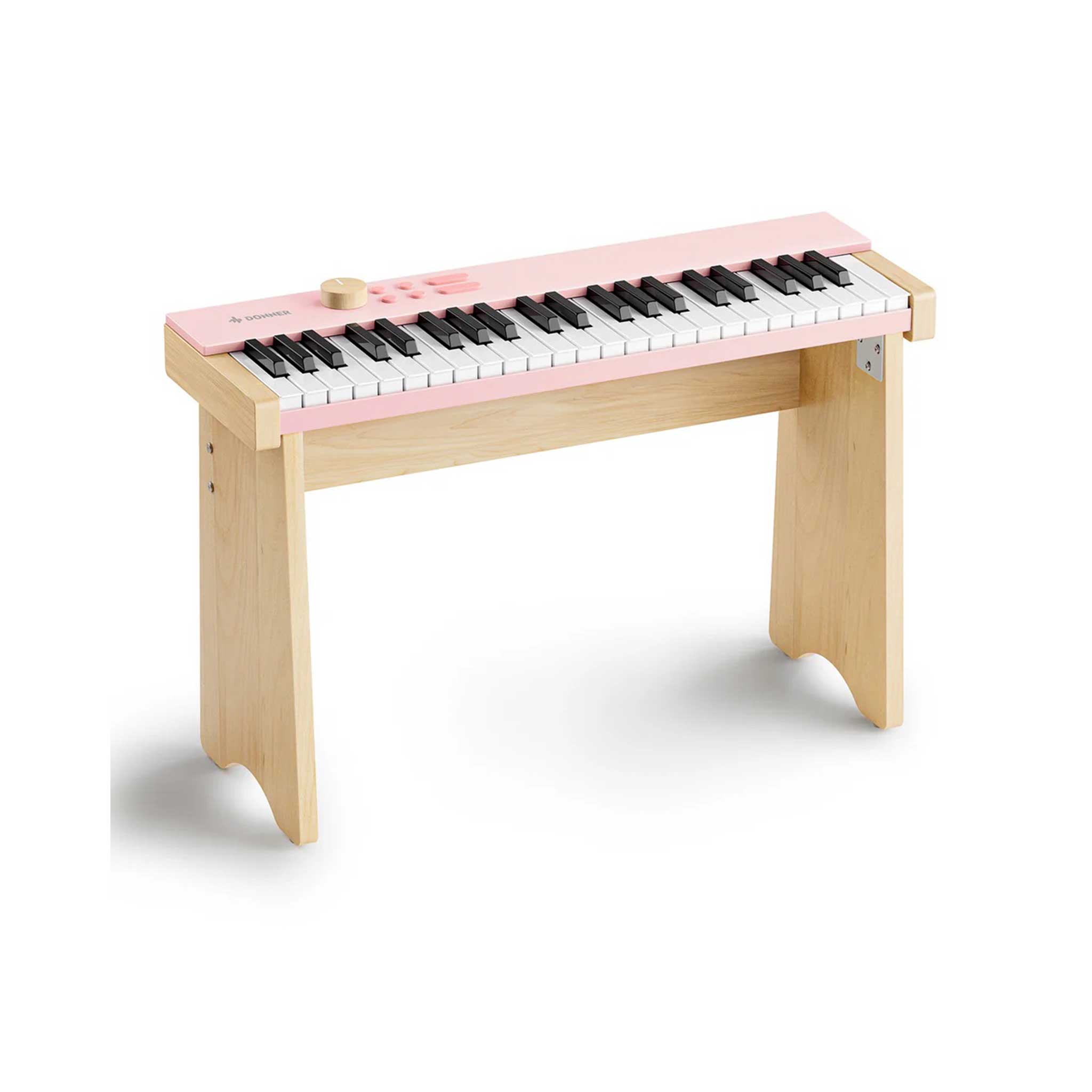 Donner Easter KIDO V-20 Kinder Keyboard in light pink mit 44 Tasten und Holzgestell 