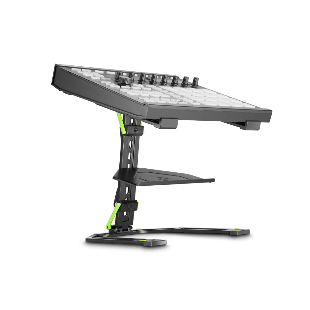 Gravity Laptopständer Schwarz mit Ablage mit mixer