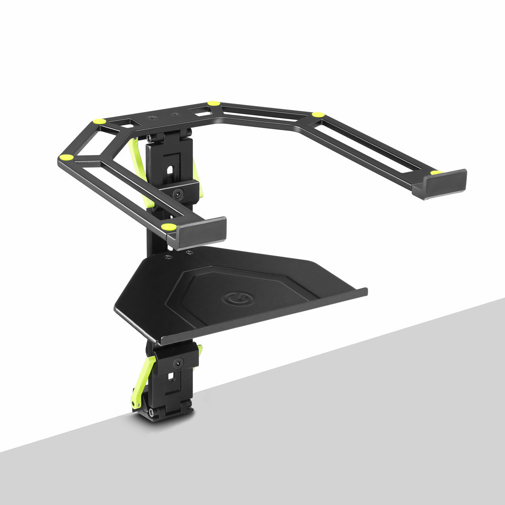 Gravity Laptopständer Schwarz mit Ablage front