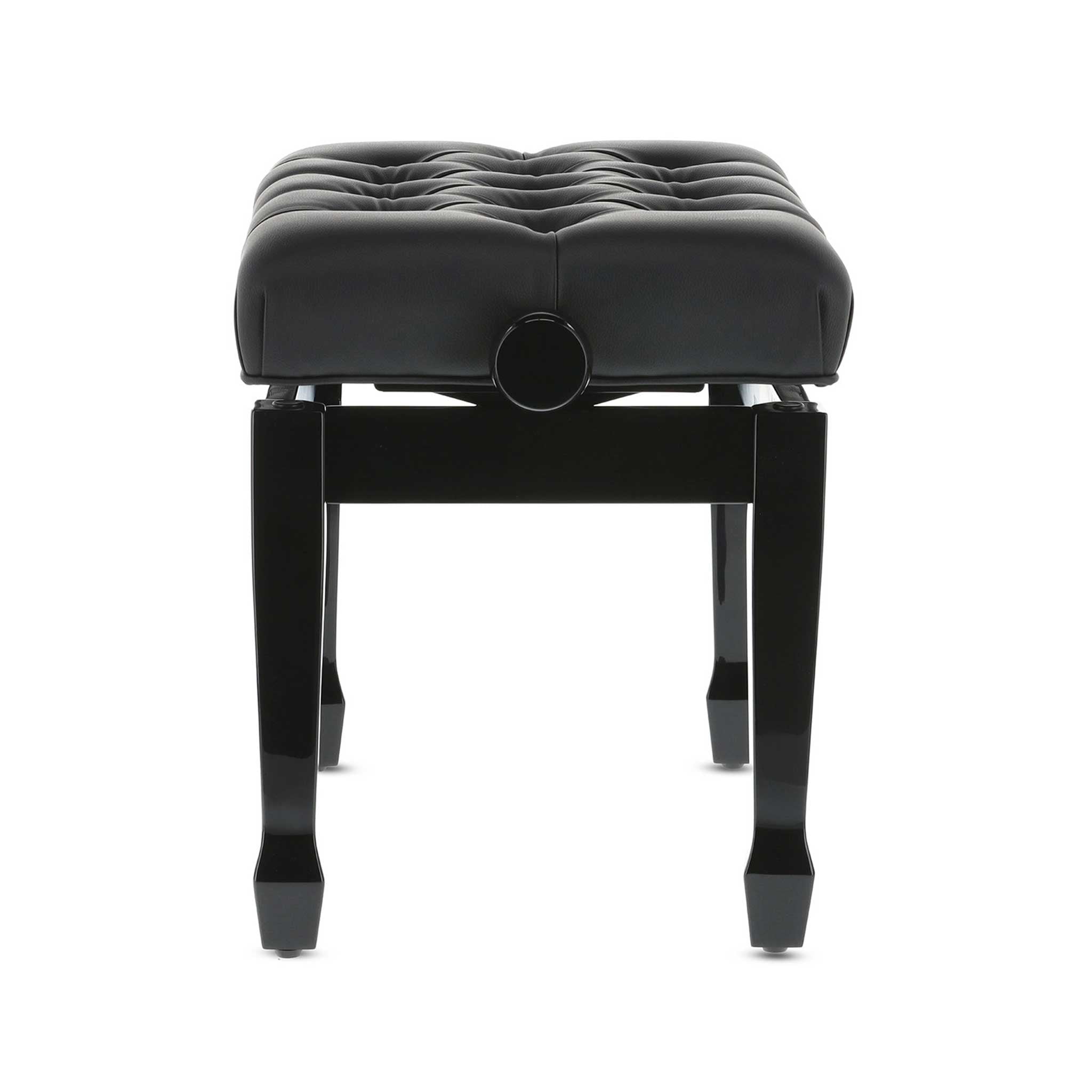 Gewa Pianobank Deluxe XL extra dick gepolsterte Bank abgesteppt in schwarz hoch glanz mit Kunstleder