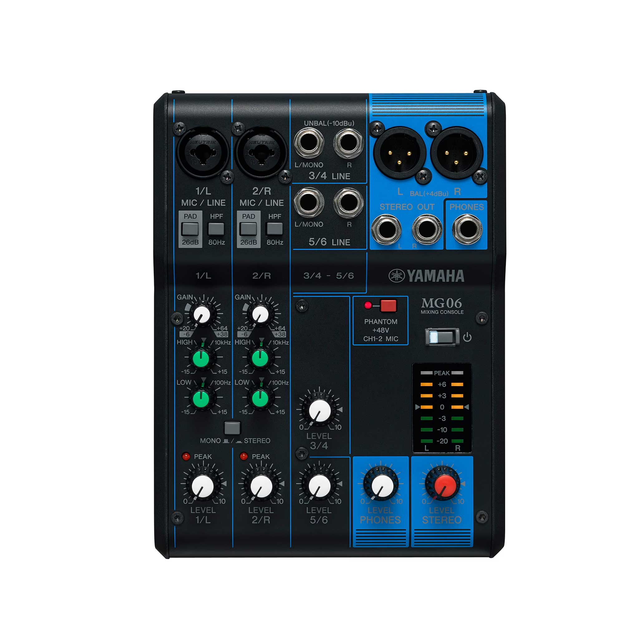 Yamaha MG06 Mixer oberseite