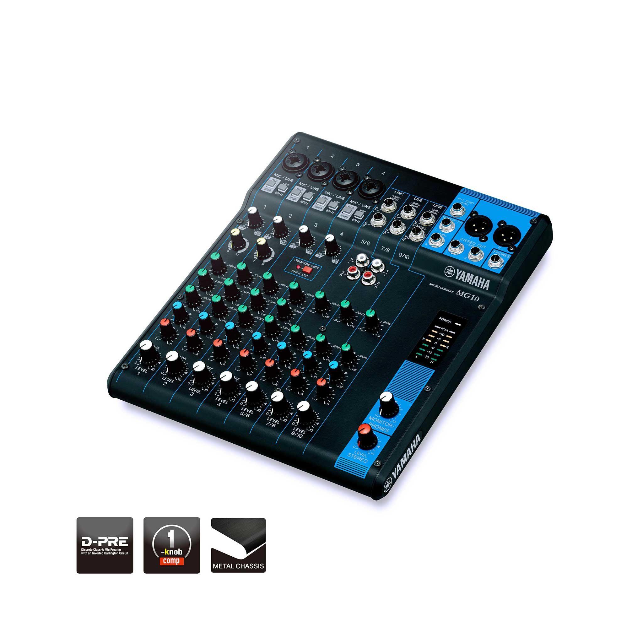 Yamaha MG10 Mixer mit Symbole