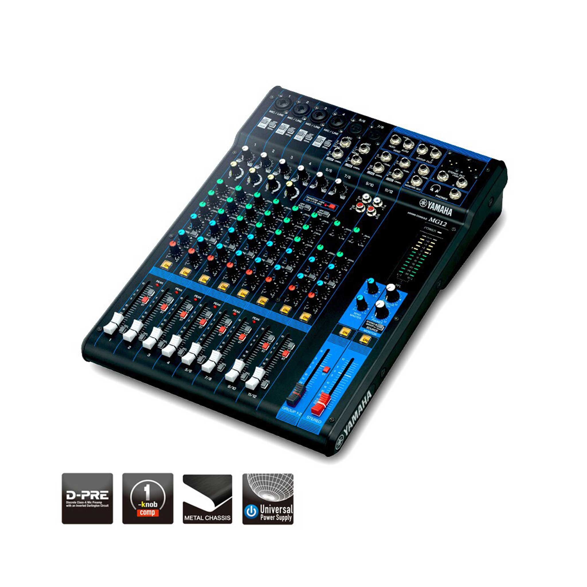 Yamaha MG12 Analog Mixer  mit Symbolen