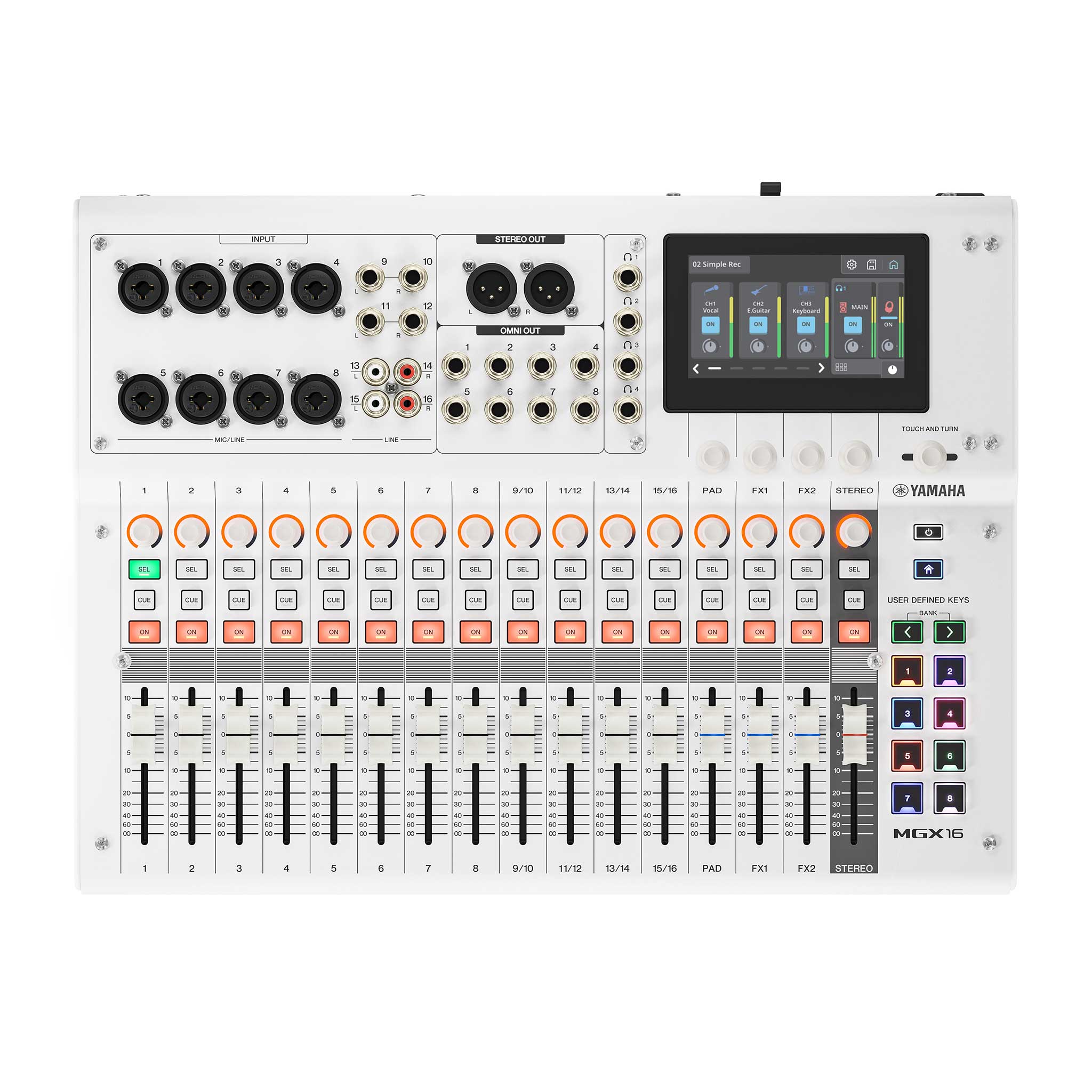 Yamaha MGX16 Mixer Weiss top