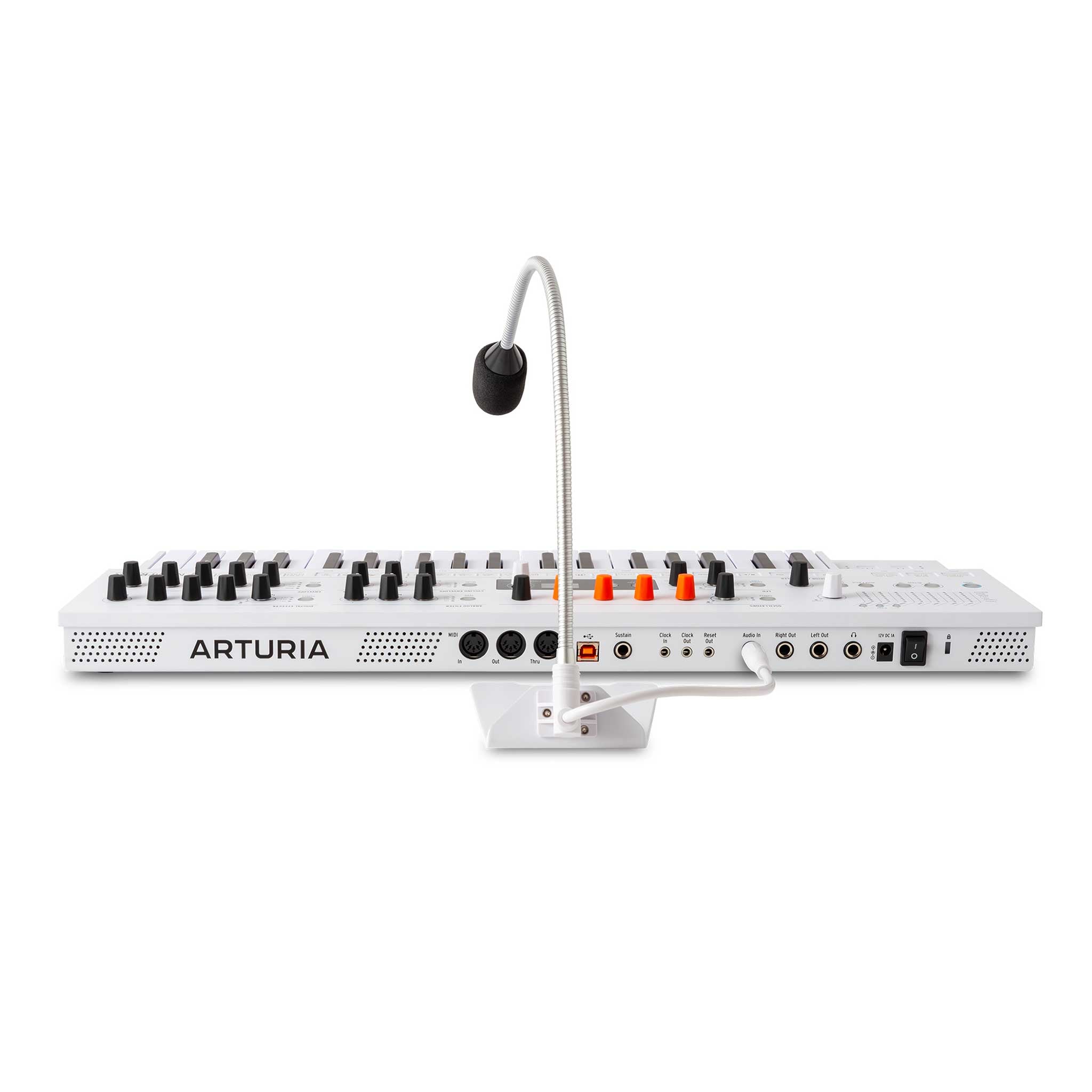 Arturia Mini Freak Vocoder Rückseite mit Mikrofon