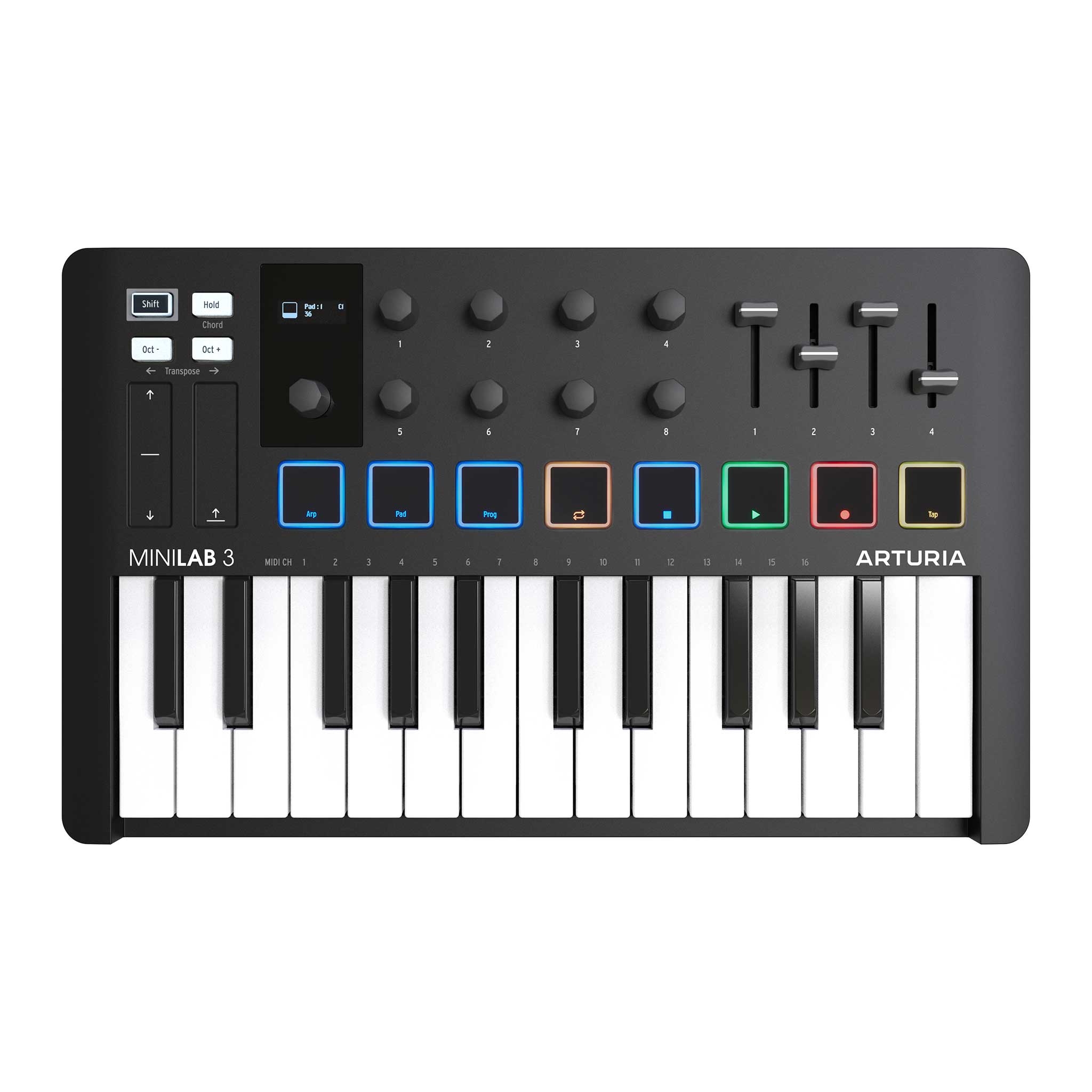 Arturia MiniLab3 black front