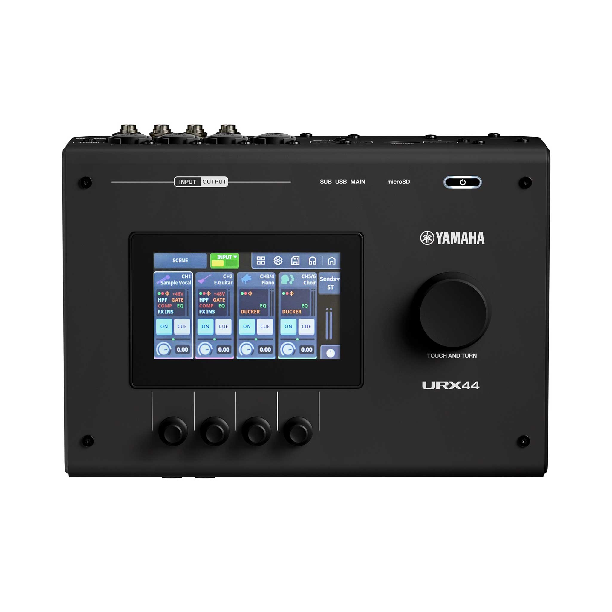 Yamaha URX44 Schwarz audio interface top