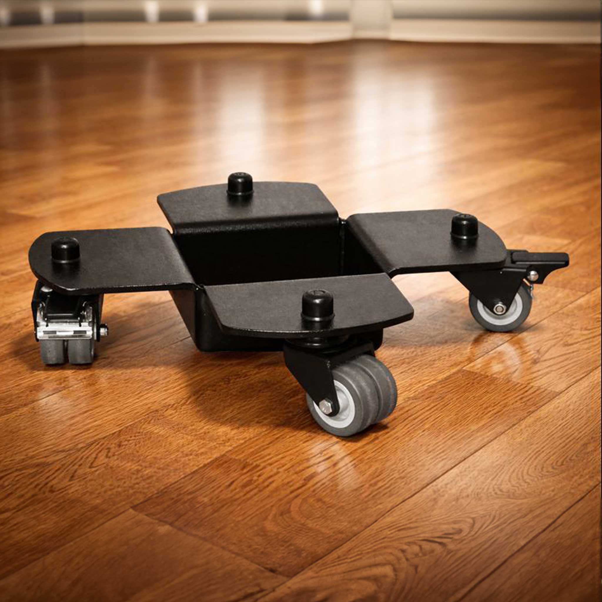 Flügel Transport Rollen Böcke Schwarz mit 4 Rollen auf parkettboden