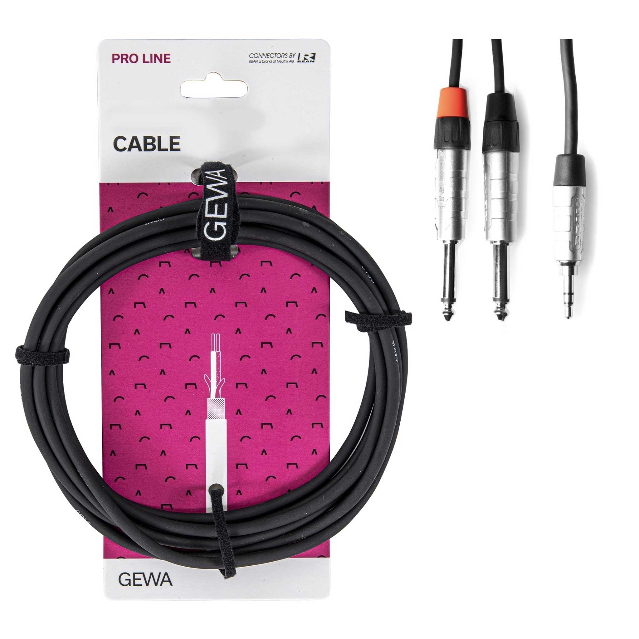 Gewa Y-Kabel 3.5mm auf 6.3mm Klinke