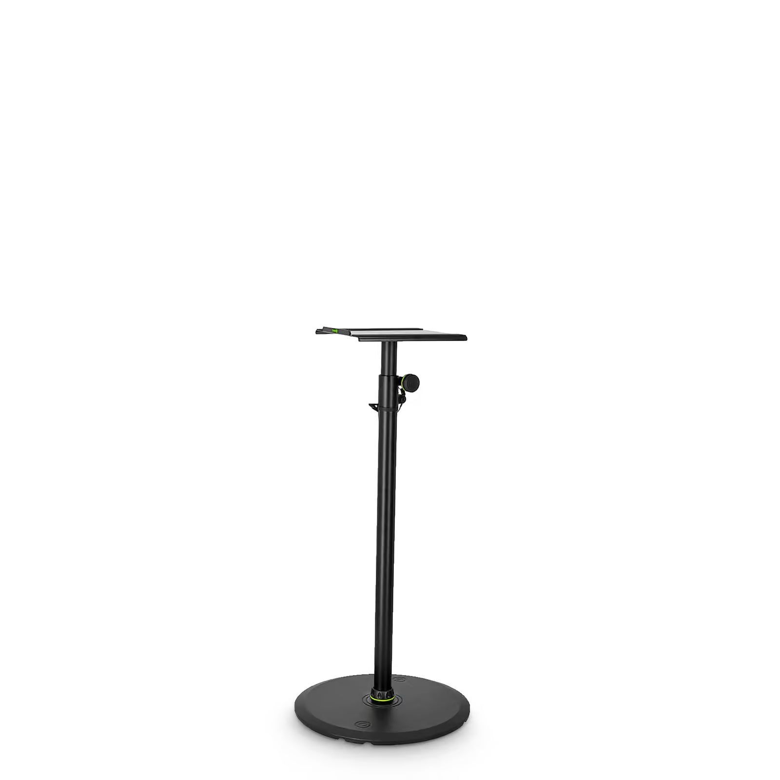 Gravity Monitor Stativ schwarz mit rundem Stahlsockel minimal höhe
