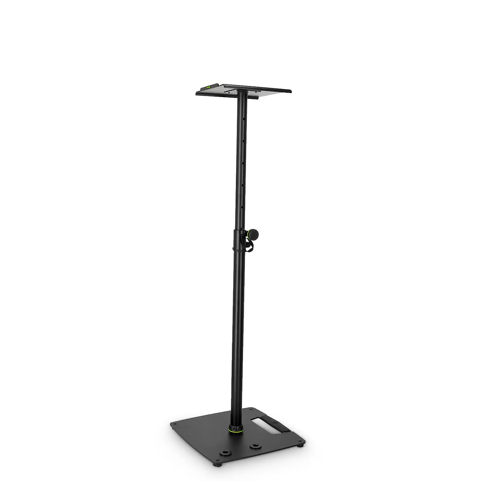 Gravity Studio Monitor Ständer mit quadratischem Stahlsockel schwarz halbe höhe