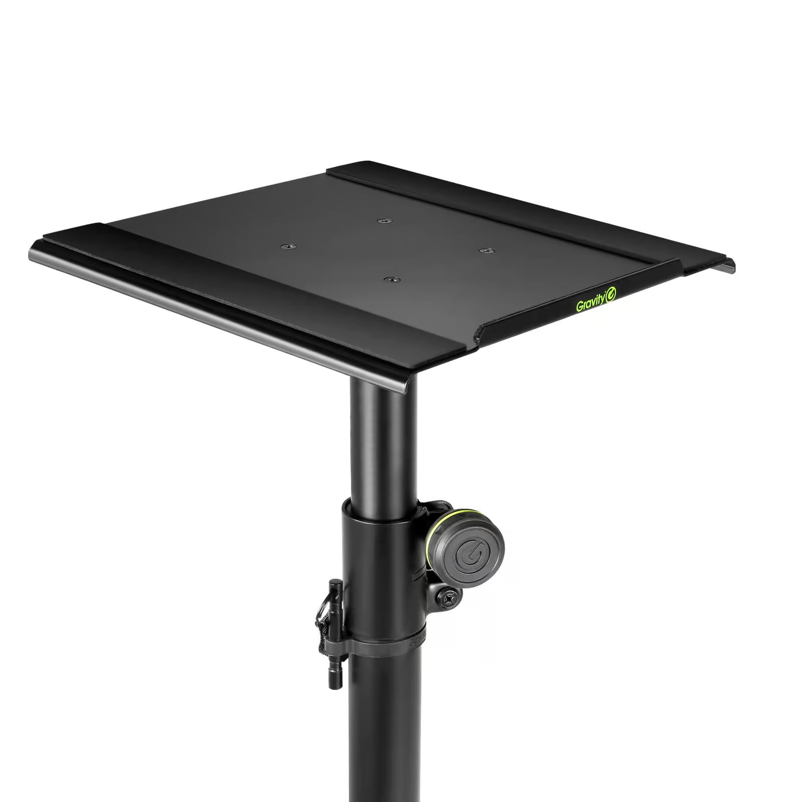 Gravity Studio Monitor Ständer mit quadratischem Stahlsockel schwarz seite