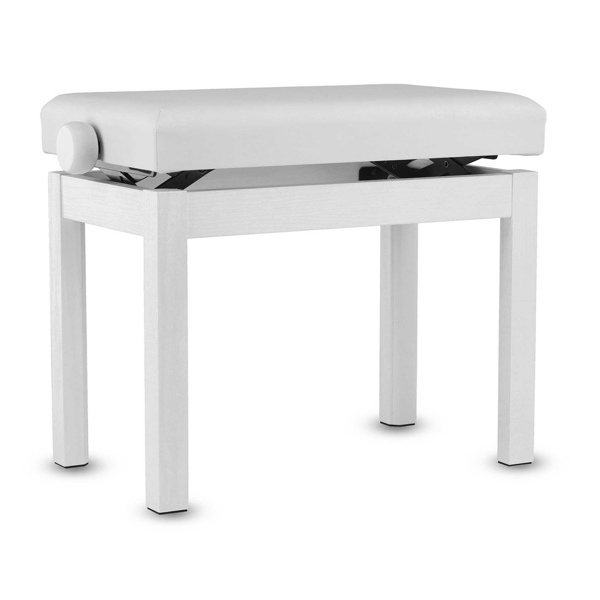 Student Klavierbank weiss matt winkel links