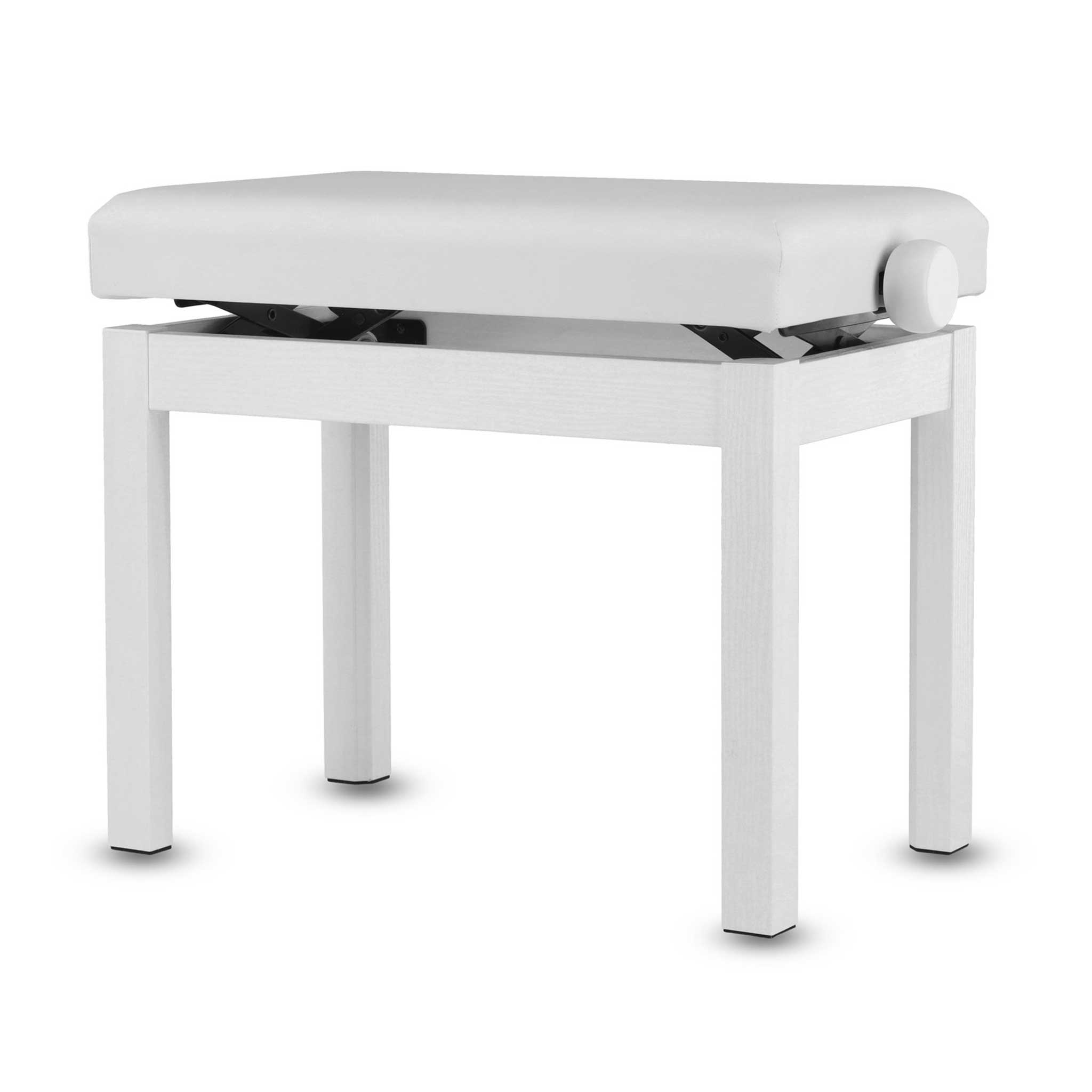 Student Klavierbank weiss matt winkel rechts