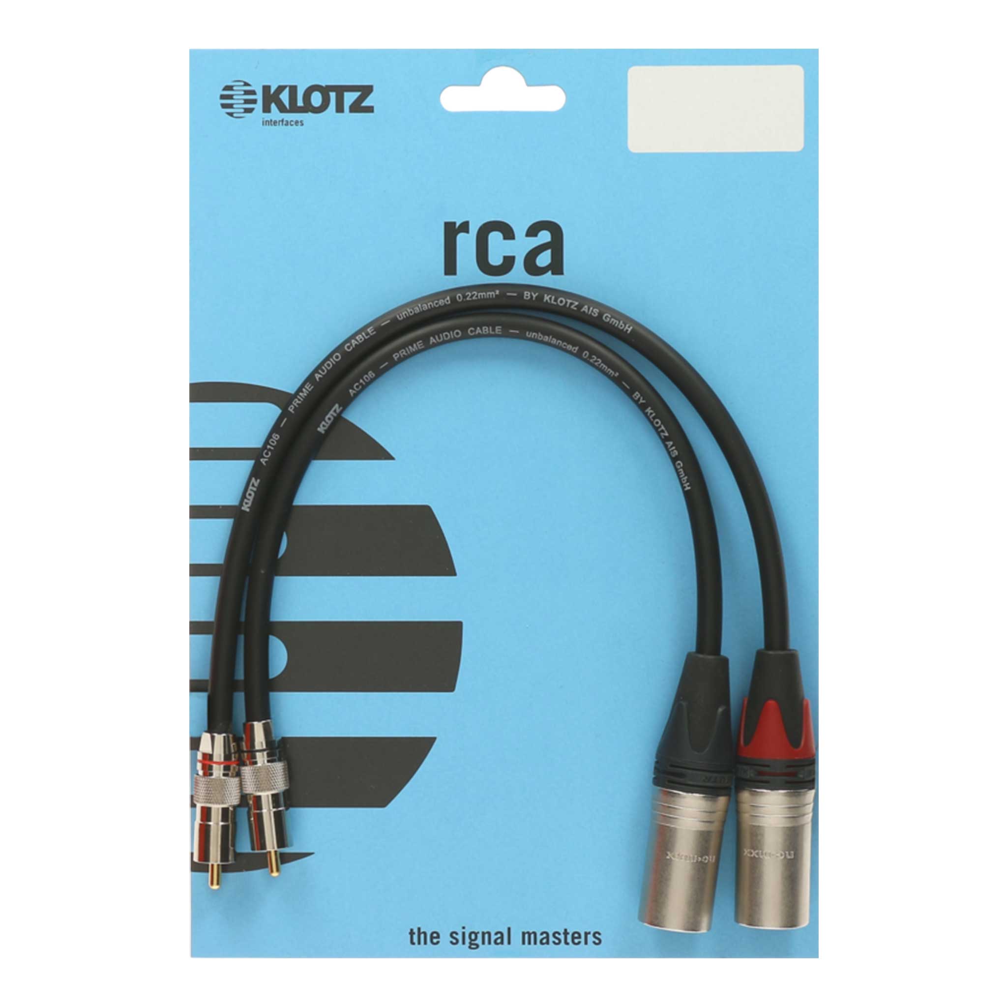 KLOTZ RCA Kabel auf XLR male Stecker