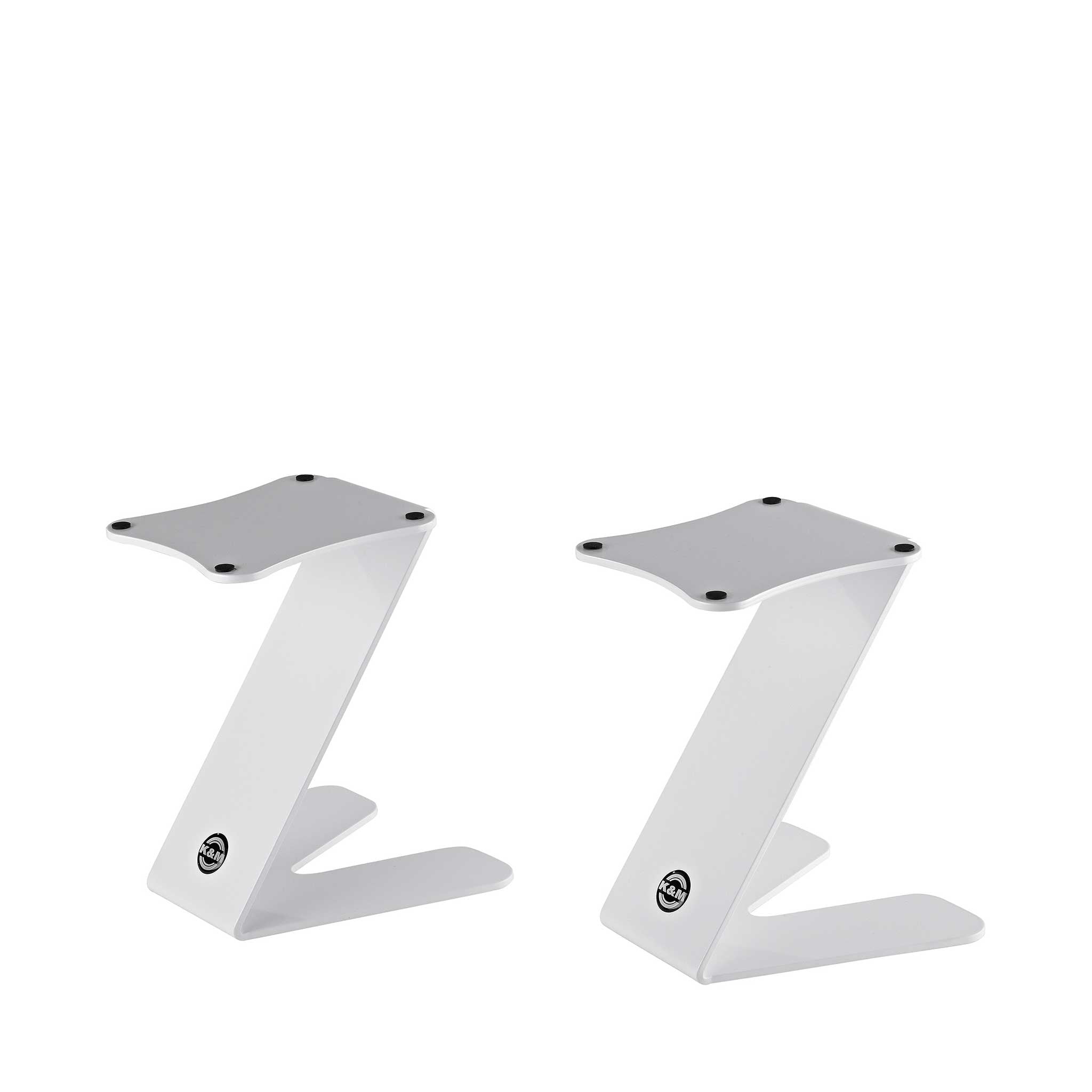 2 König & Meyer Z Monitor Tisch Stative in weiß