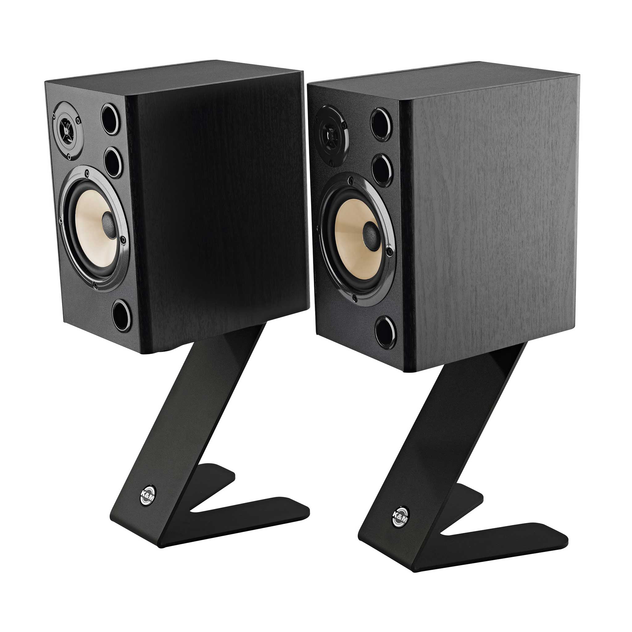 2 König & Meyer Z Monitor Tisch Stative in Schwarz mit monitoren
