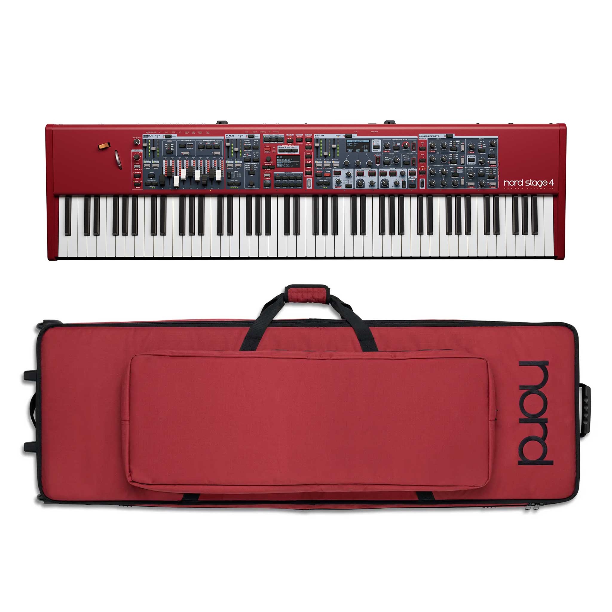 Nord Stage 4 - 88 mit Nord Softcase Rot mit Rollen